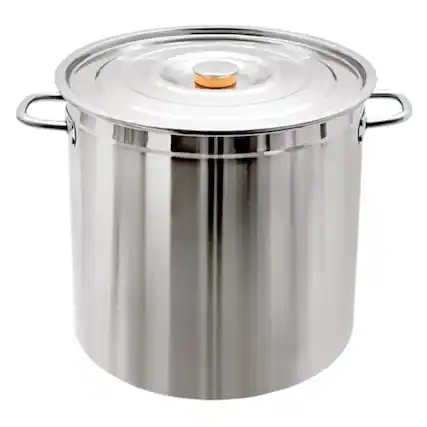 Front. Home Collection - 55 Qt Stainless Steel Seafood Boil Pot with Basket and Lid - Silver.