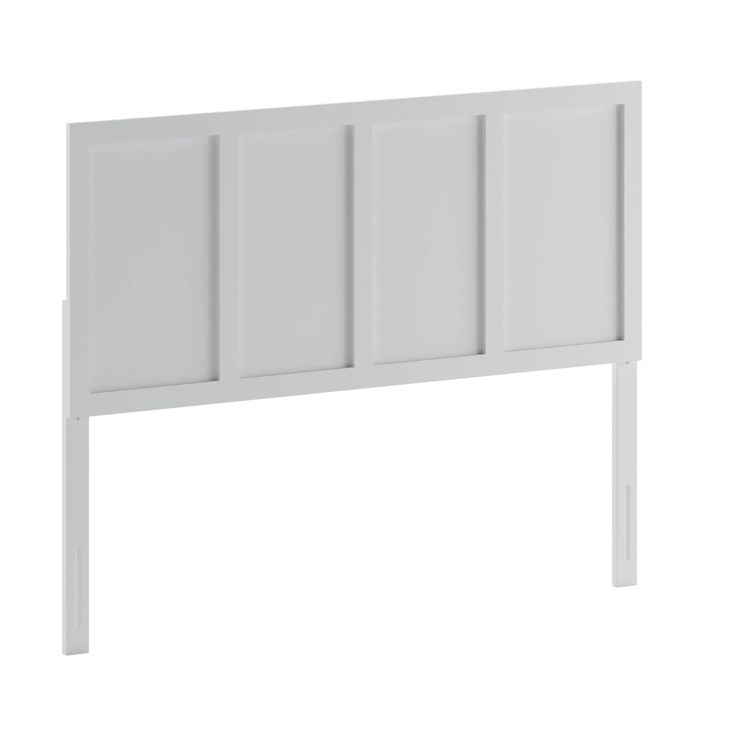 Front. Flash Furniture - Oliver Queen Size Four Panel Wooden Adjustable Headboard for Universal Metal Bed Frames in White - White.