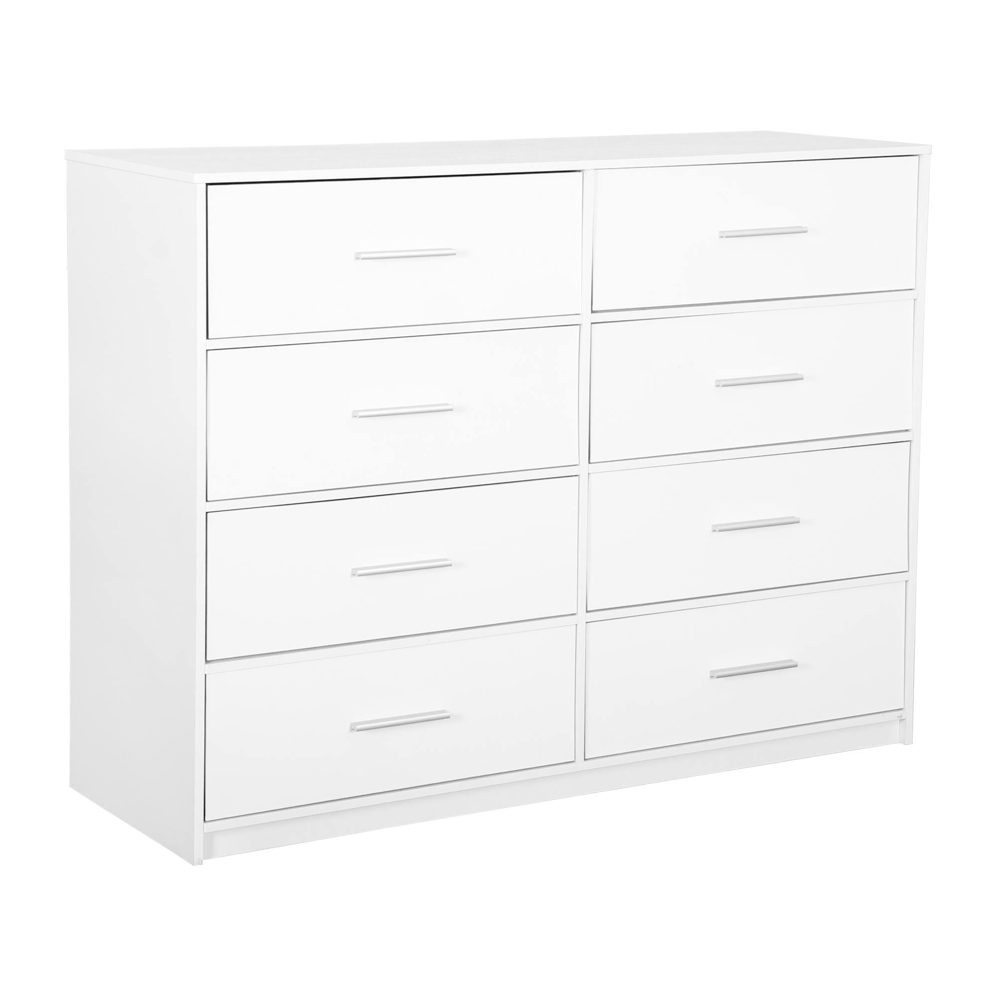 Angle. GOODSILO - 8-Drawer Fabric Storage Dresser with Spacious Compartments and Sturdy Wooden Top - White.