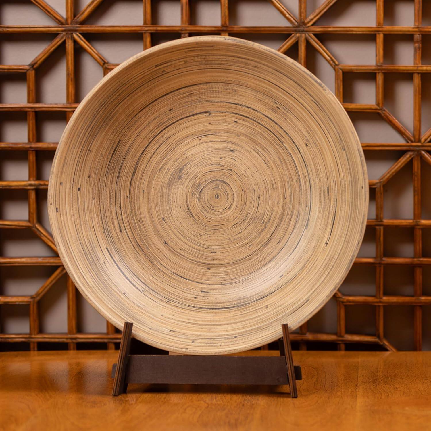 Alt View 1. Lexa - Bamboo Salad Bowl, 14 Inch, Black Bamboo - Black/Natural.