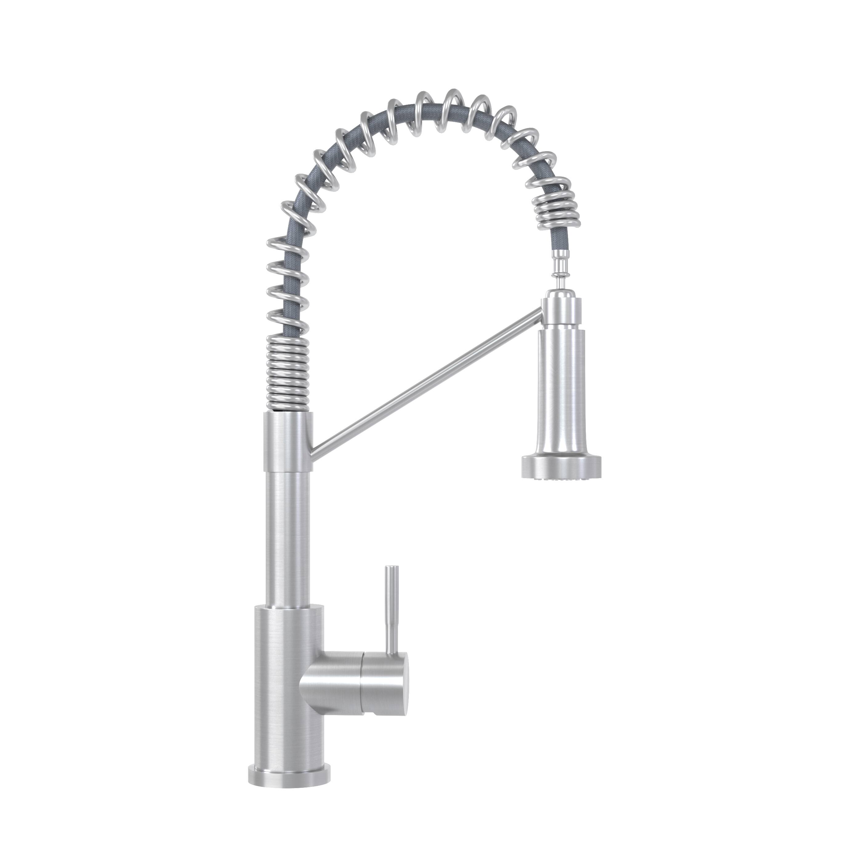 Alt View 1. Siljoy - Bothwa Home CUPC Certified 19" Single Handle Kitchen Faucet (Brushed Nickel Finish) - Brushed Nickel.