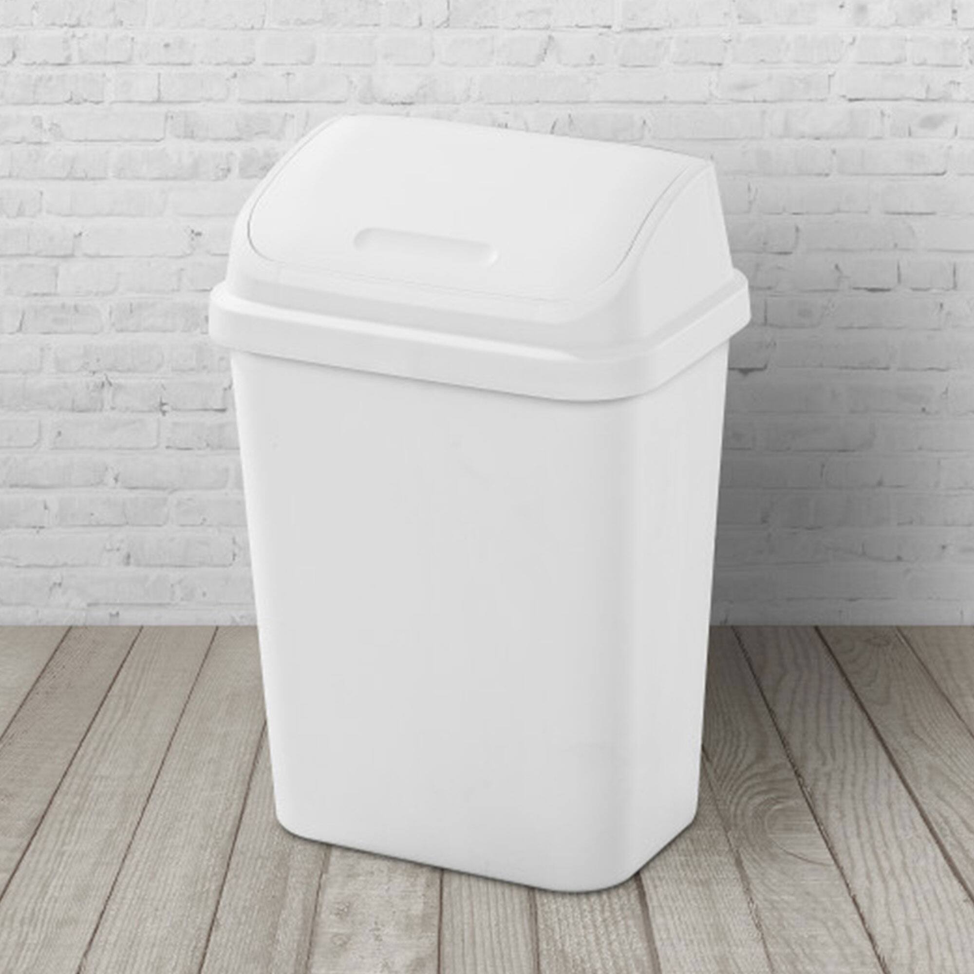 Alt View 2. Sterilite - Sterilite 7.8 Gallon SwingTop Kitchen Wastebasket Trash Can, White (6 Pack) - White.