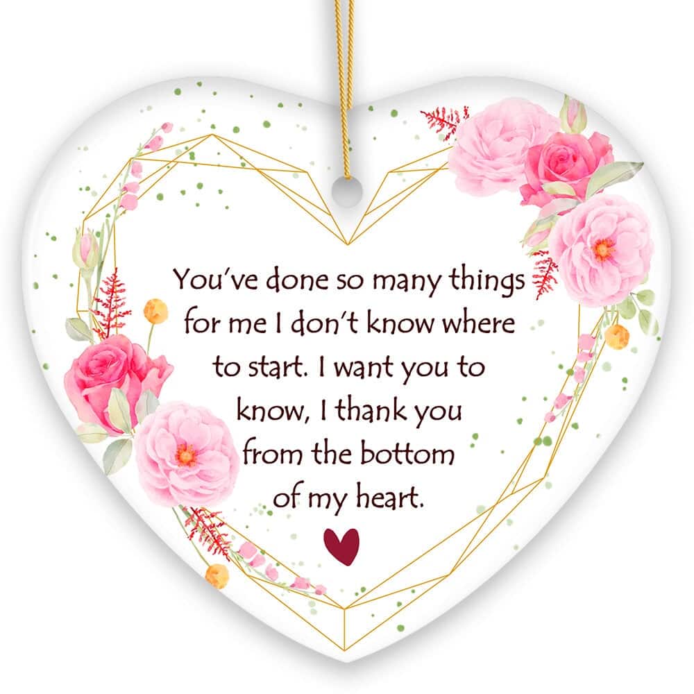 OrnamentallyYou - Thank You From The Bottom of My Heart Christmas Ornament Appreciation Gift for Friends and Family - Multi-colored