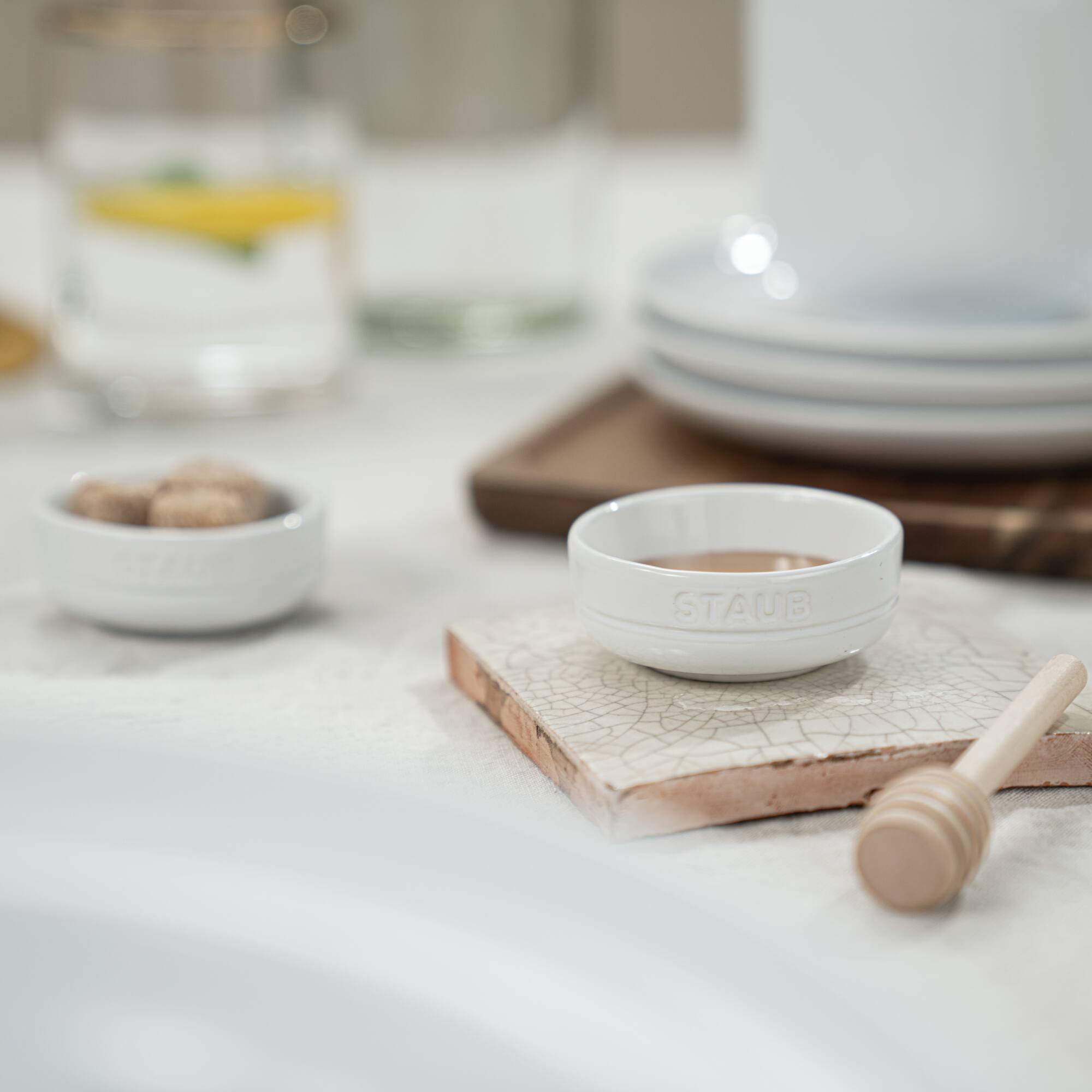 Alt View 2. Staub - Staub Ceramic Dinnerware 4-pc Condiment Dish Set - White - White.