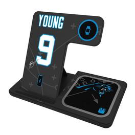Keyscaper - Bryce Young Carolina Panthers Ready 3-in-1 Charging Station - Black