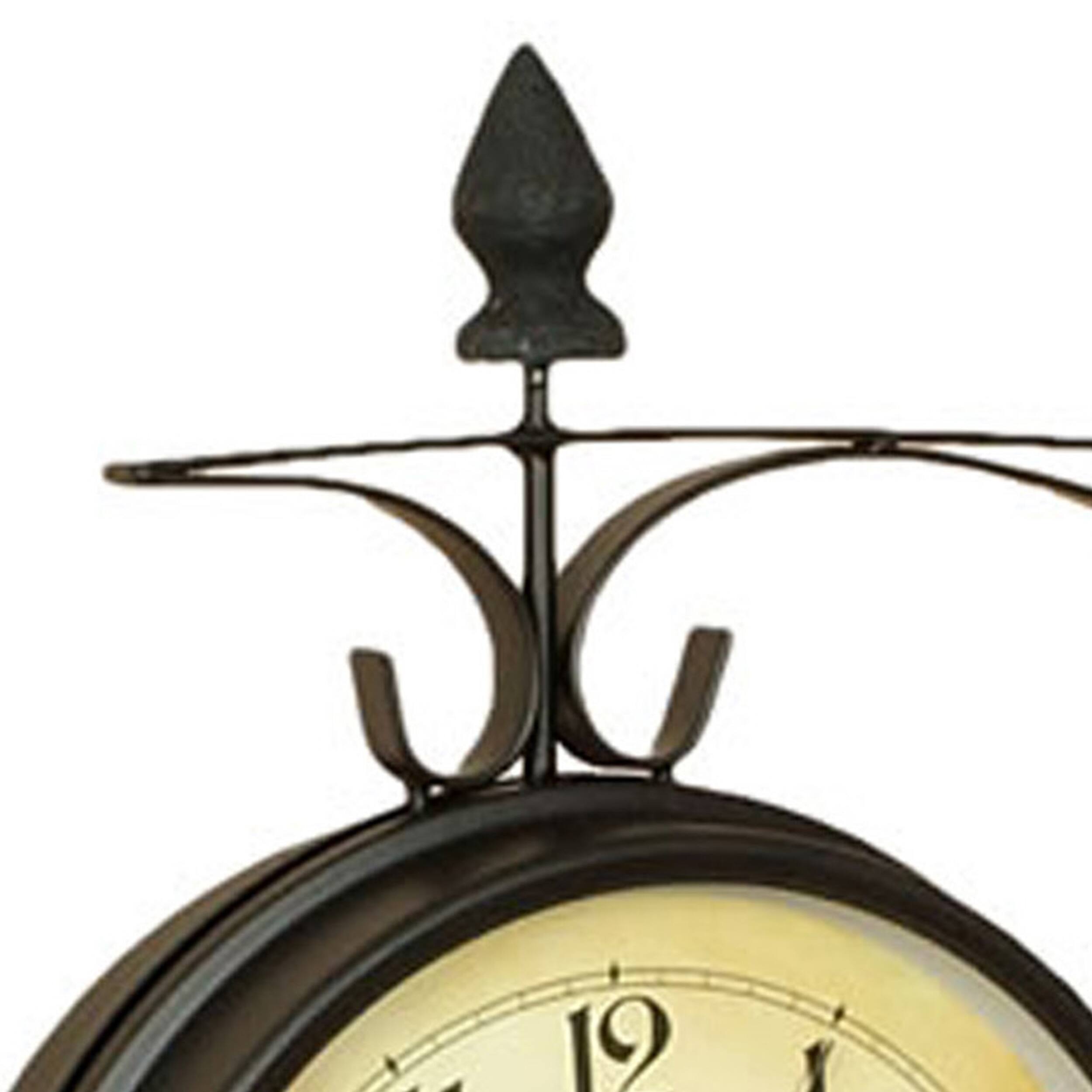 Alt View 2. Nostalgia - Kensington Station Double Side clock (Large) - Brown.