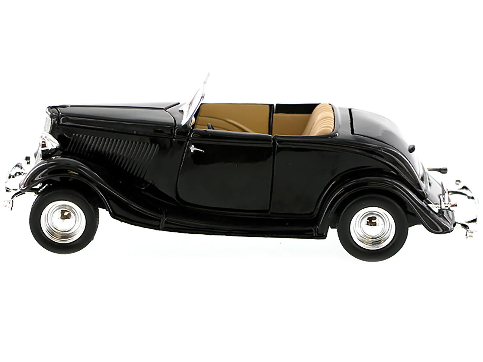 Alt View 2. Motormax - 1934 Ford Coupe Convertible Black 1/24 Diecast Model Car by Motormax.