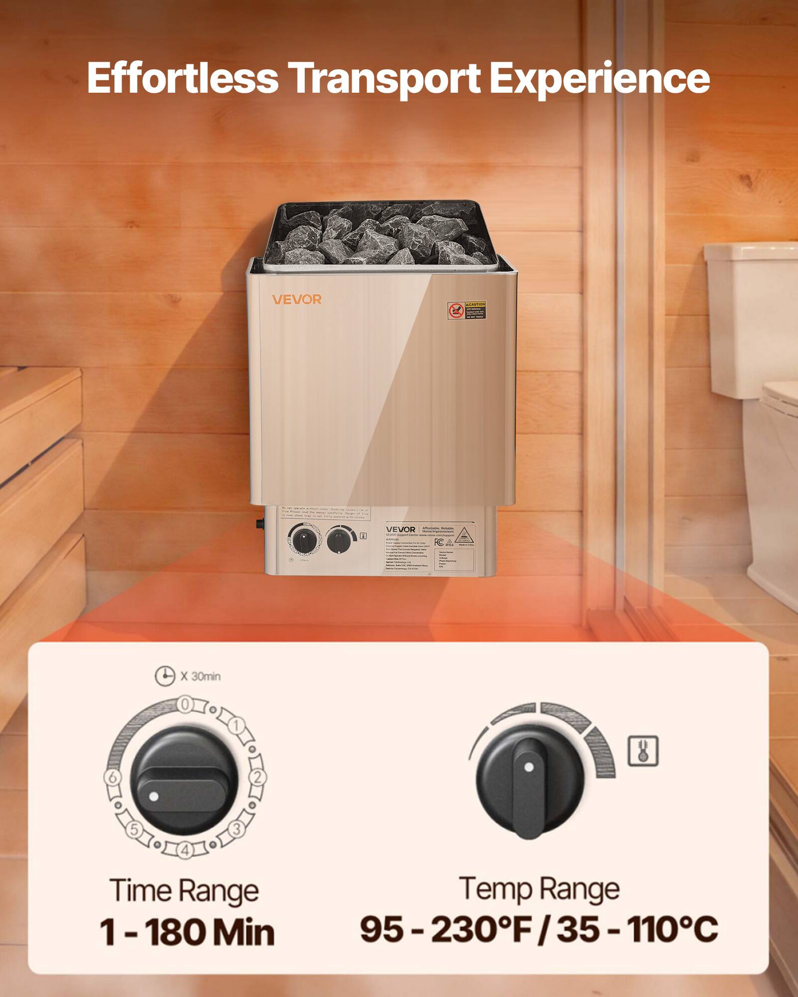 Effortless Transport Experience

VEVOR

Time Range
1 - 180 Min

Temp Range
95 - 230°F / 35 - 110°C