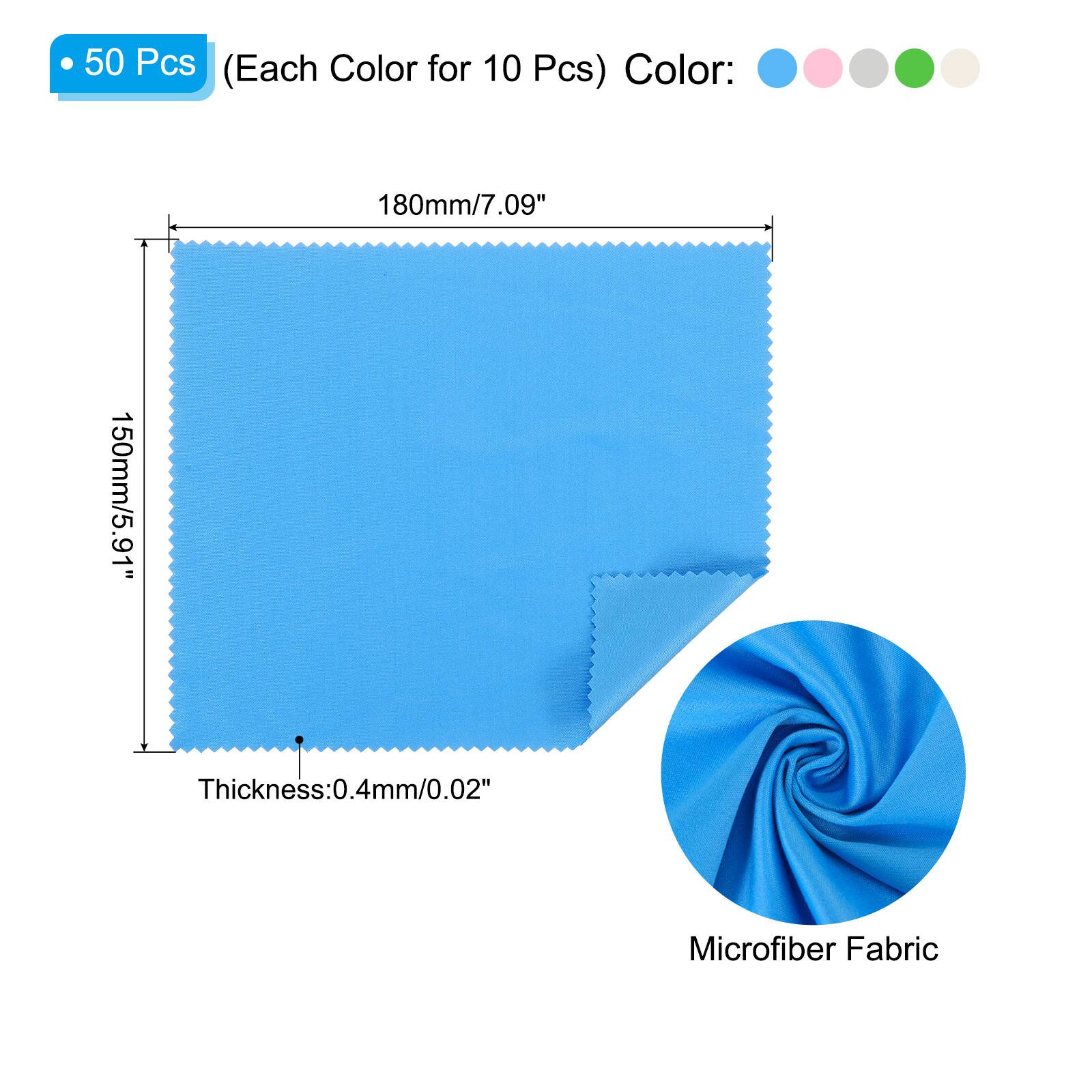 50 Pcs (Each Color for 10 Pcs)  
Color:  
- 180mm/7.09"  
- 150mm/5.91"  
Thickness: 0.4mm/0.02"  
Microfiber Fabric