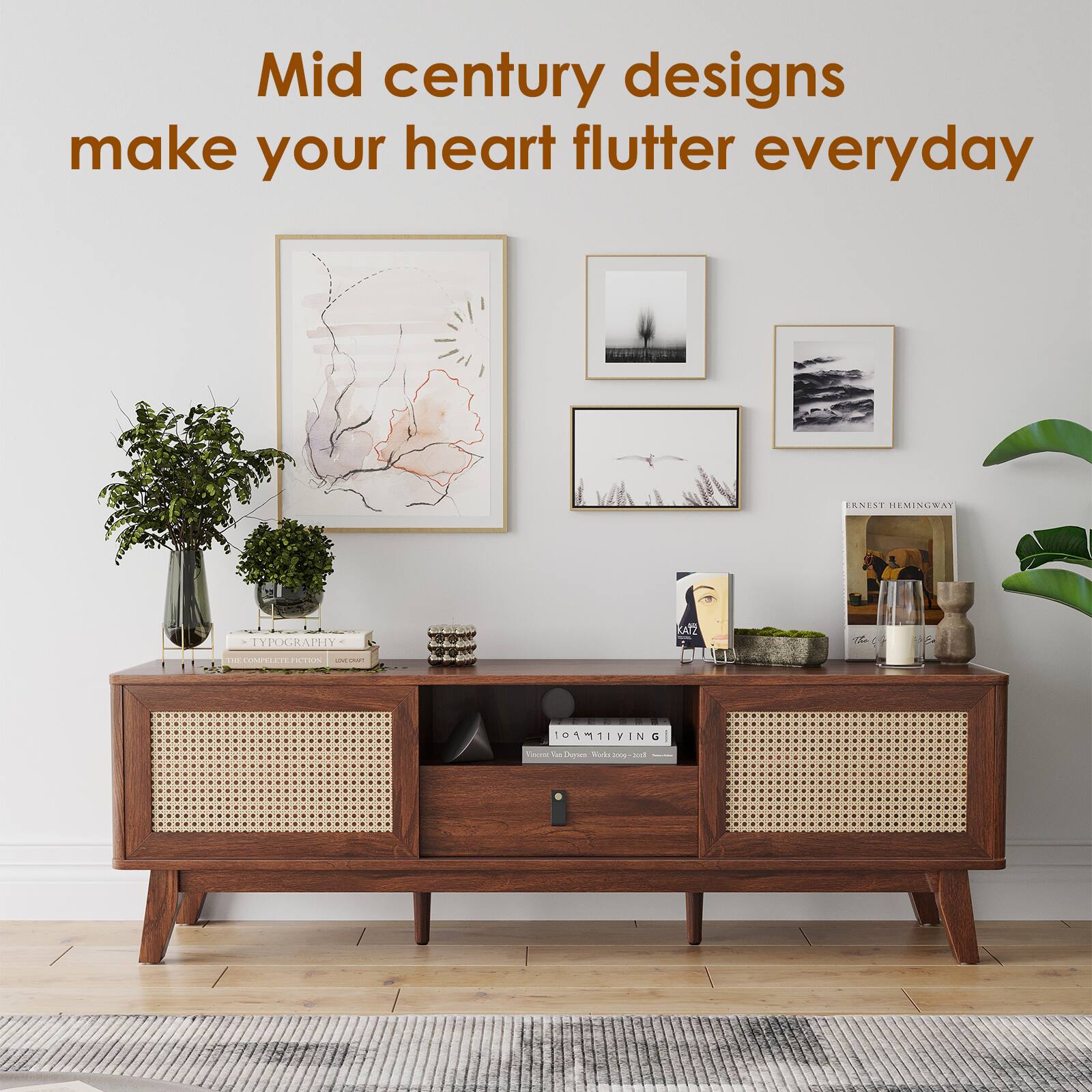 Mid century designs make your heart flutter everyday

ERNEST HEMINGWAY

TYPOGRAPHY
THE COMPLETE FICTION
LOVE GIFT

ICAMIVING
New Designers Works on Paper 2018