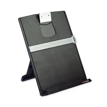 Front. 3M - DH340MB 150 Sheet Capacity Fold-Flat Freestanding Desktop Plastic Copyholder /Silver Clip - Black/Silver Clip.