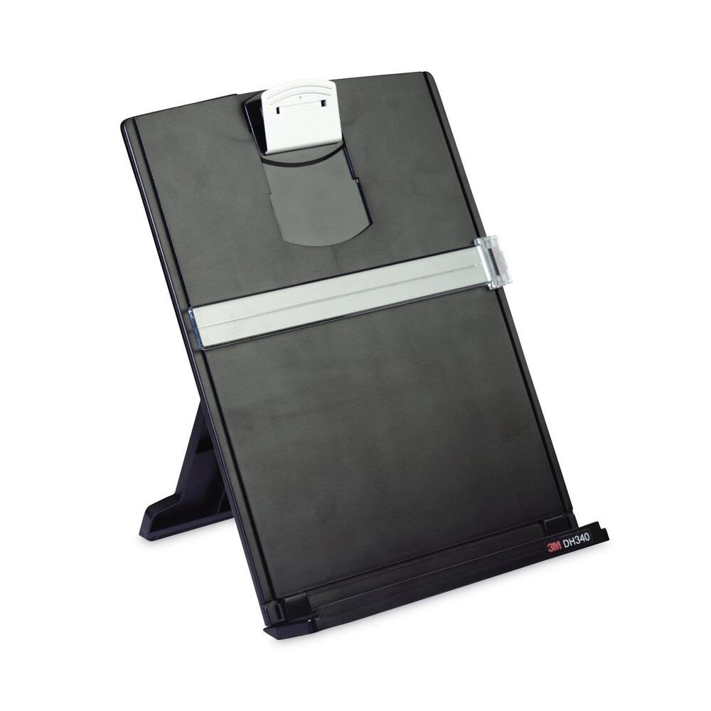 3M - DH340MB 150 Sheet Capacity Fold-Flat Freestanding Desktop Plastic Copyholder /Silver Clip - Black/Silver Clip