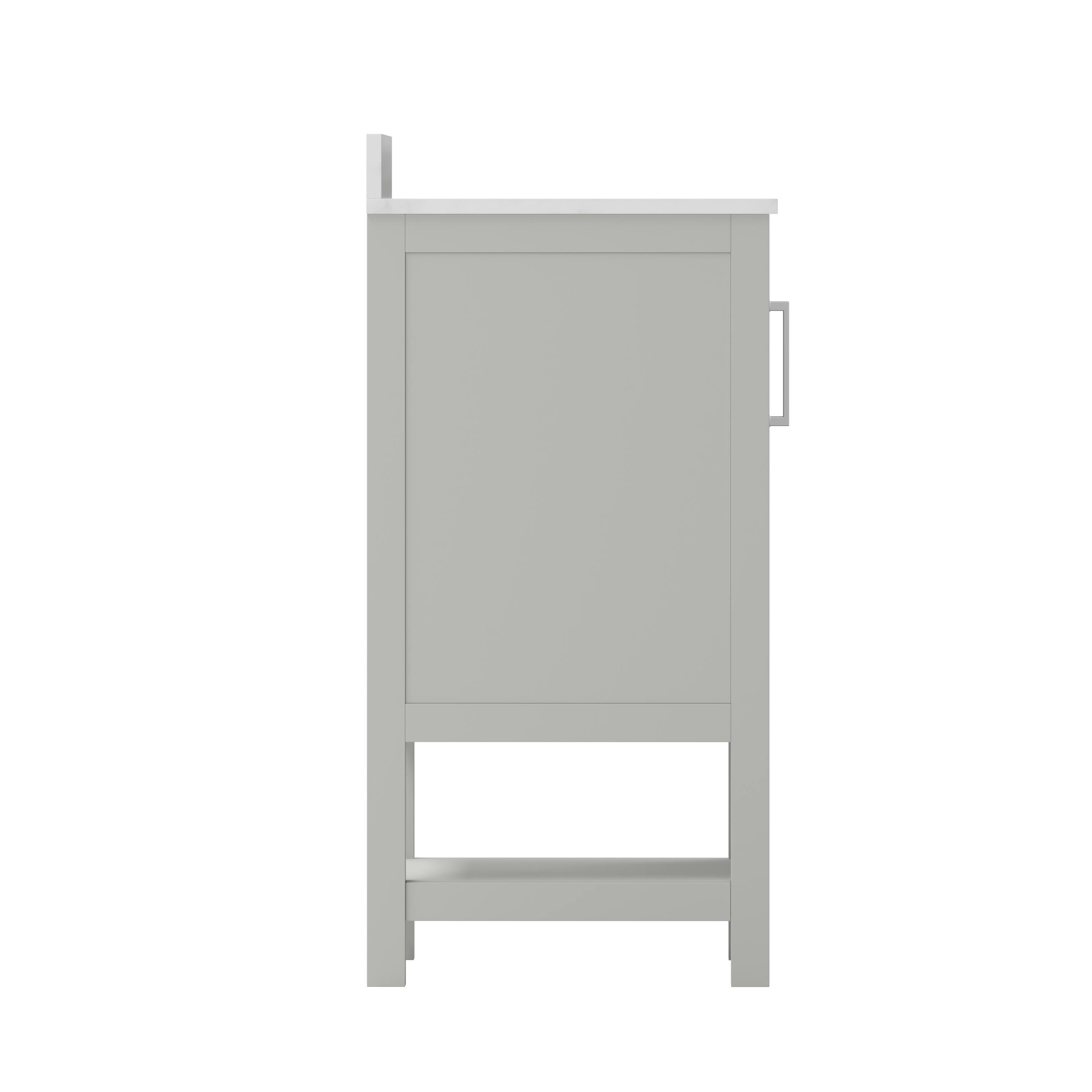Alt View 8. Emma + Oliver - Vesta Bathroom Vanity, Single Sink Cabinet with 2 Soft Close Doors and Open Shelf, Carrara Marble Finish Countertop - Gray.