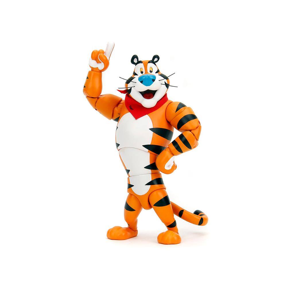Angle. Jada - Tony the Tiger 6.75" Moveable Figure with Alternate Hands and Accessories "Kellogg's Frosted Flakes" Model by Jada - Multicolor.