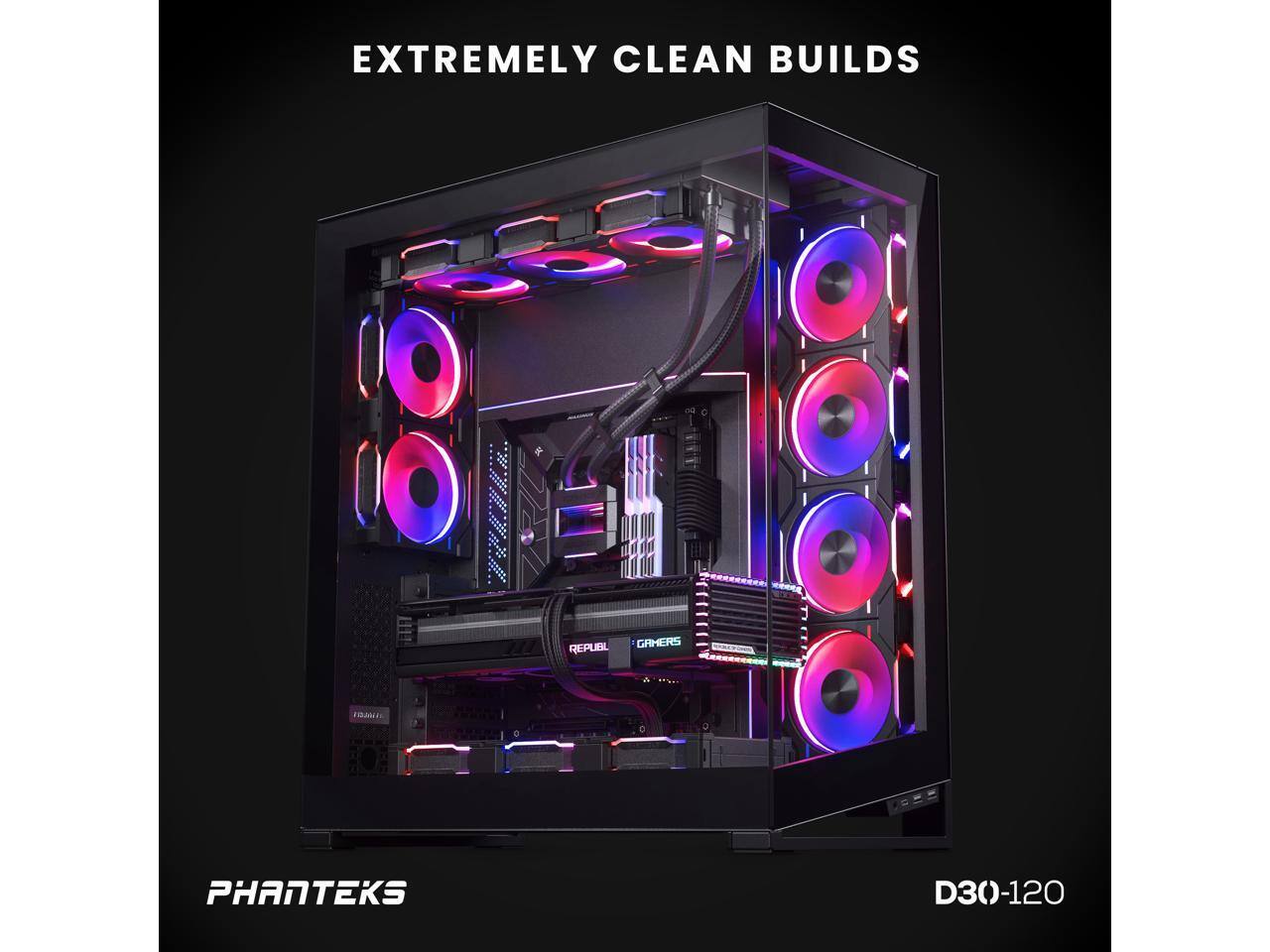 Phanteks D30 120 DRGB PWM Fan, Reverse Airflow, ARGB/DRGB, Daisy