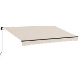 Outsunny - x 10' Retractable Awning, 280gsm UV Resistant Sunshade Shelter for Deck, Balcony - Beige