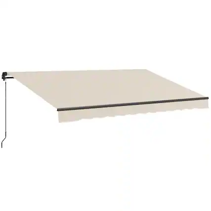 Front. Outsunny - x 10' Retractable Awning, 280gsm UV Resistant Sunshade Shelter for Deck, Balcony - Beige.
