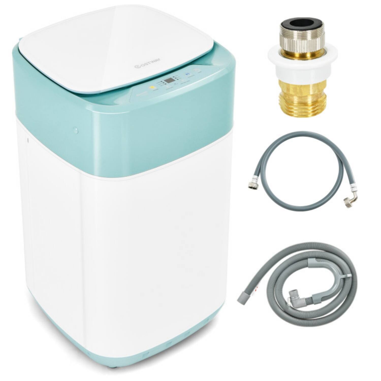 Alt View 6. LUCKY ONE - 8 lbs Freestanding Portable Fully Automatic Washer with Drain Pump - Green.