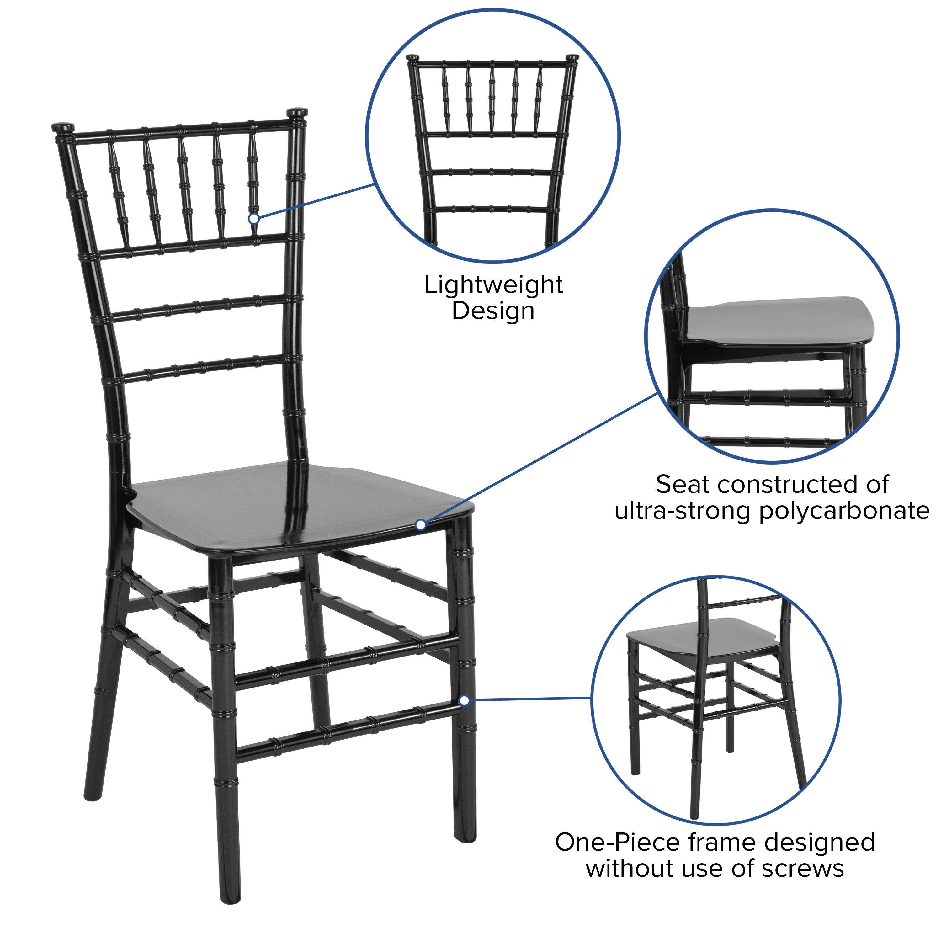Lightweight Design  
Seat constructed of ultra-strong polycarbonate  
One-Piece frame designed without use of screws