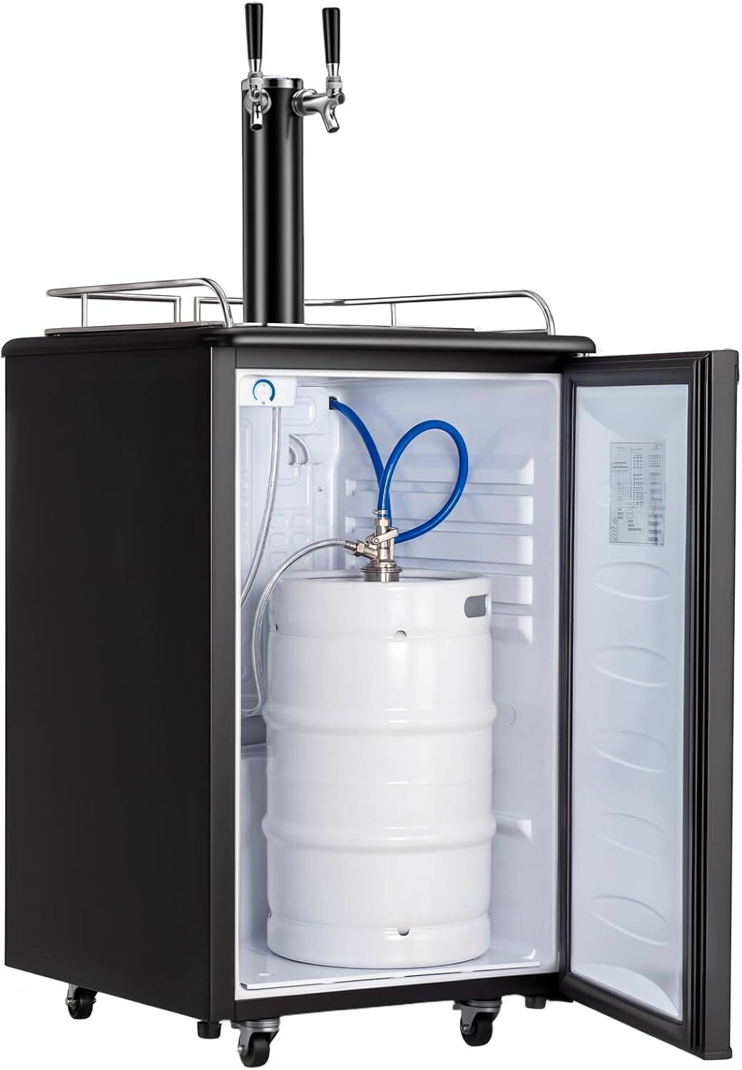 Alt View 1. Winado - Full Size 5.4 Cu.Ft, Beer Kegerator with CO2 Tank Included, Draft Beer Dispenser Dual Tap, 152L Beverage Refrigerator - Black.