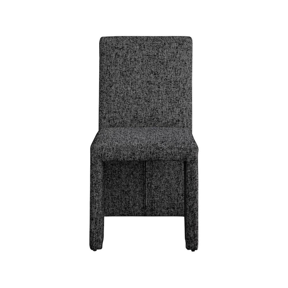 Alt View 2. Meridian Furniture - Benson Black Linen Textured Fabric Dining Chair, Set of 2 - Black.