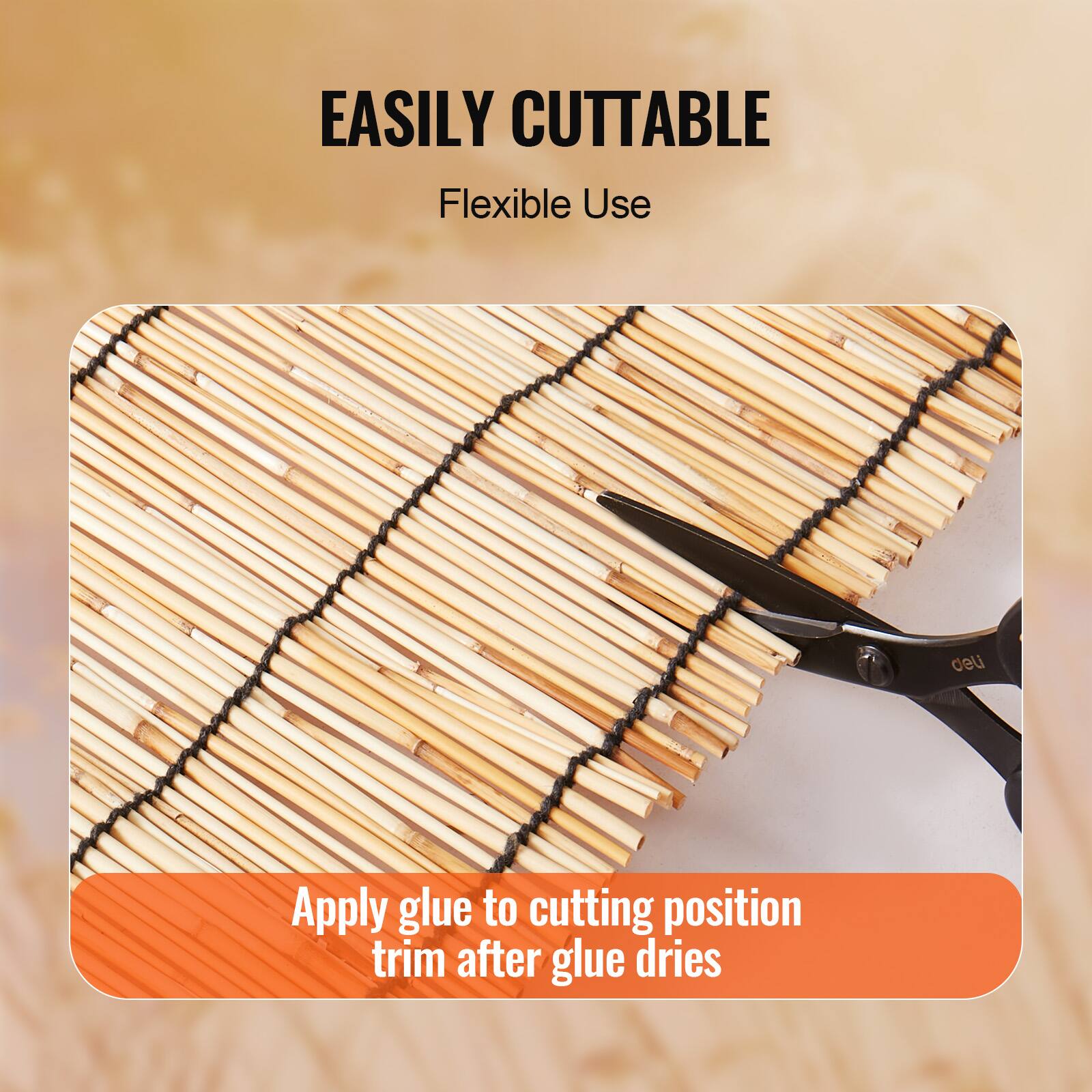 EASILY CUTTABLE  
Flexible Use  

Apply glue to cutting position  
trim after glue dries