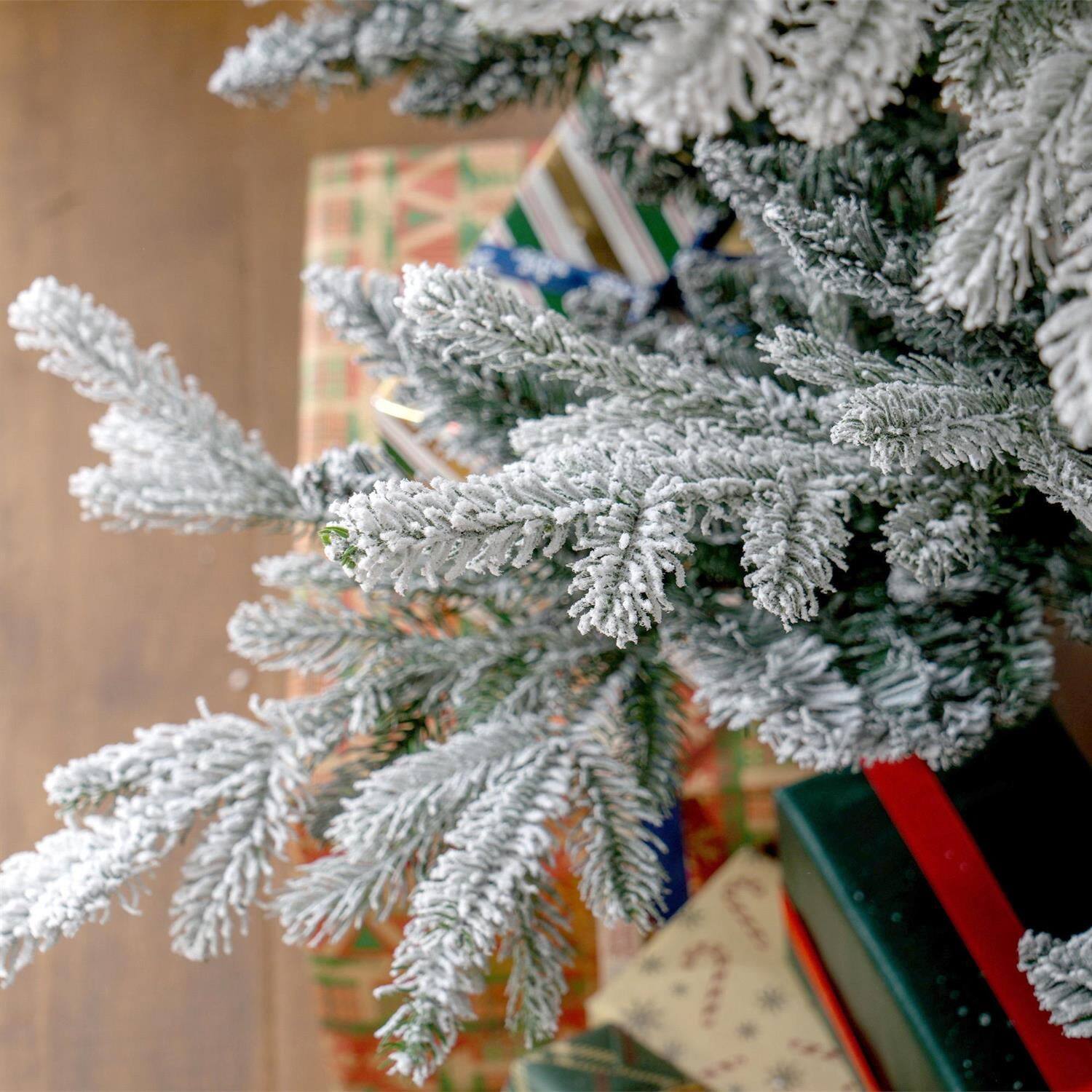 Alt View 3. Pefilos - 7.5ft Tall Artificial Christmas Tree with 1218 Tips, Steel Base, Auto Open for Home Decor - Green.