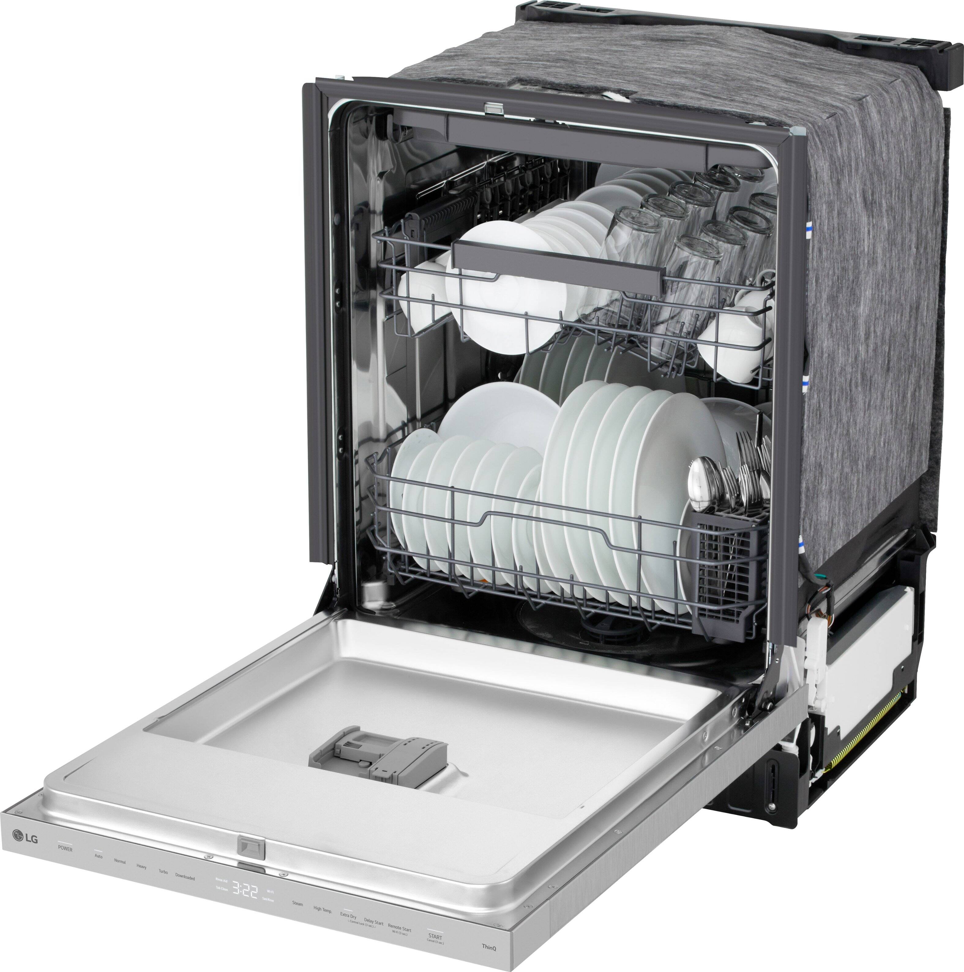 Alt View 11. LG - FlushFit 24" Top Control Smart Built-In Stainless Steel Tub Dishwasher with 3rd Rack, AutoVent Dry and 46dBA - PrintProof Stainless Steel.