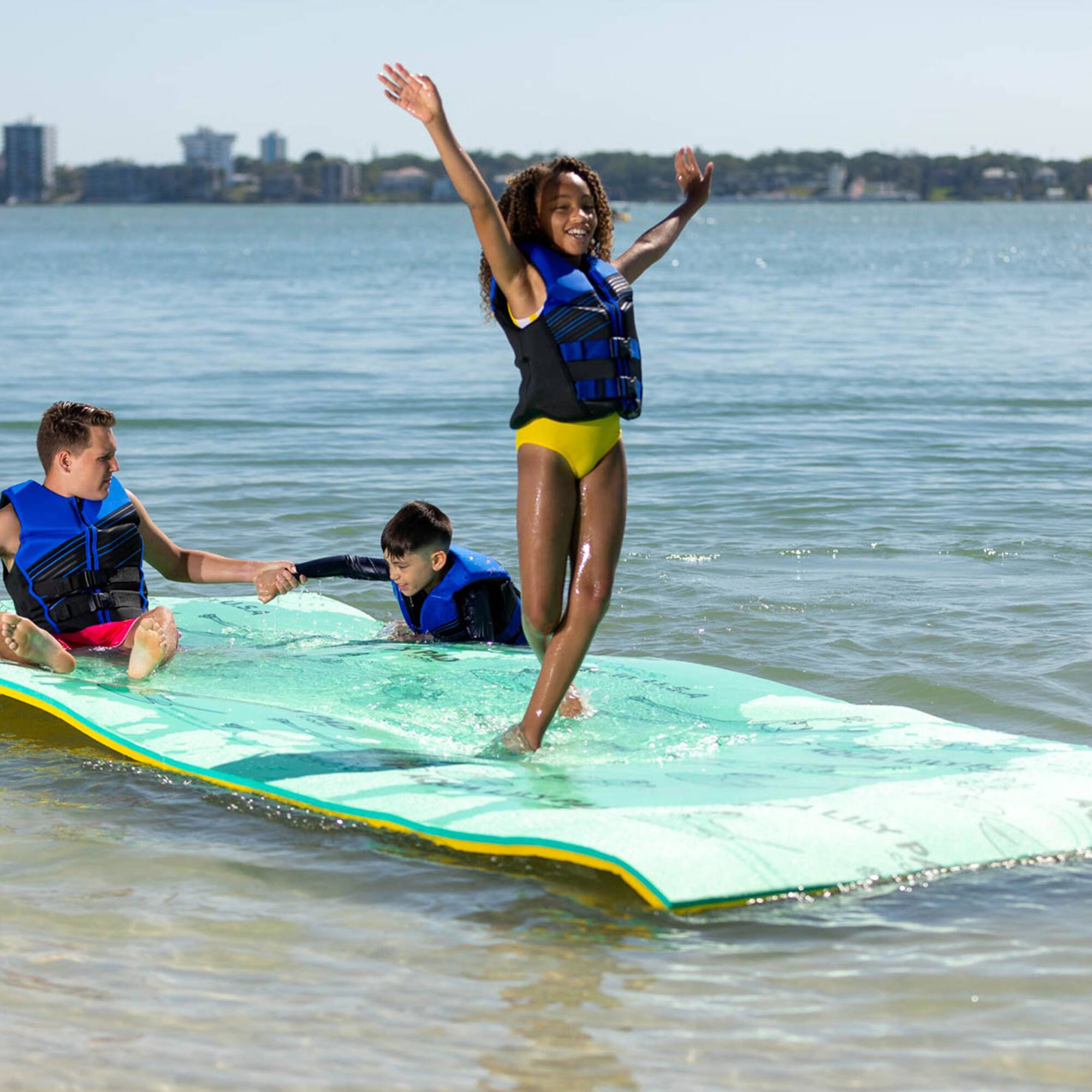 Alt View 5. Aqua Lily Pad - Aqua Lily Pad 18 Ft Long Water Mat Playground Floating Foam Pad for Lake & Pool.