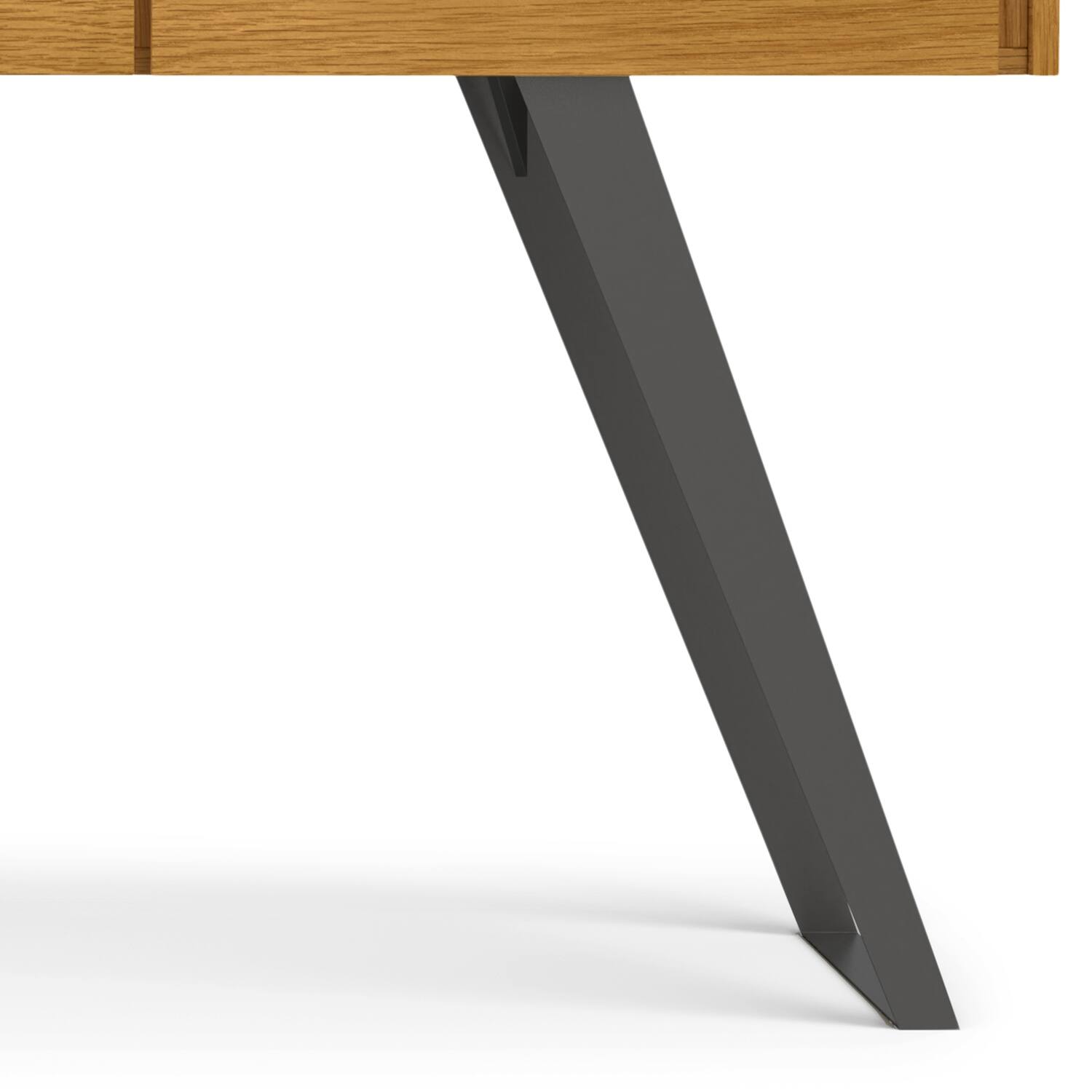 Alt View 4. Simpli Home - Lowry Modern Industrial 72 inch Wide Large Desk in Oak - Oak.