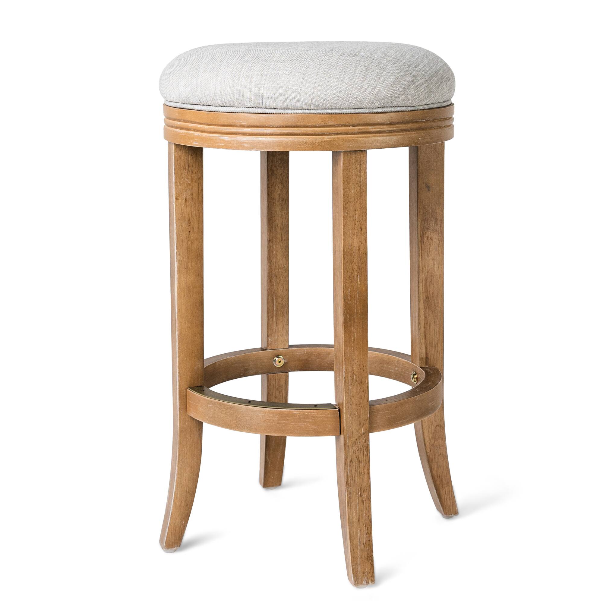 Photos - Chair EVA Maven Lane - 26"  Counter Stool Finish with Fabric Upholstery - Weathered Oak ML104802-FCS-WO 