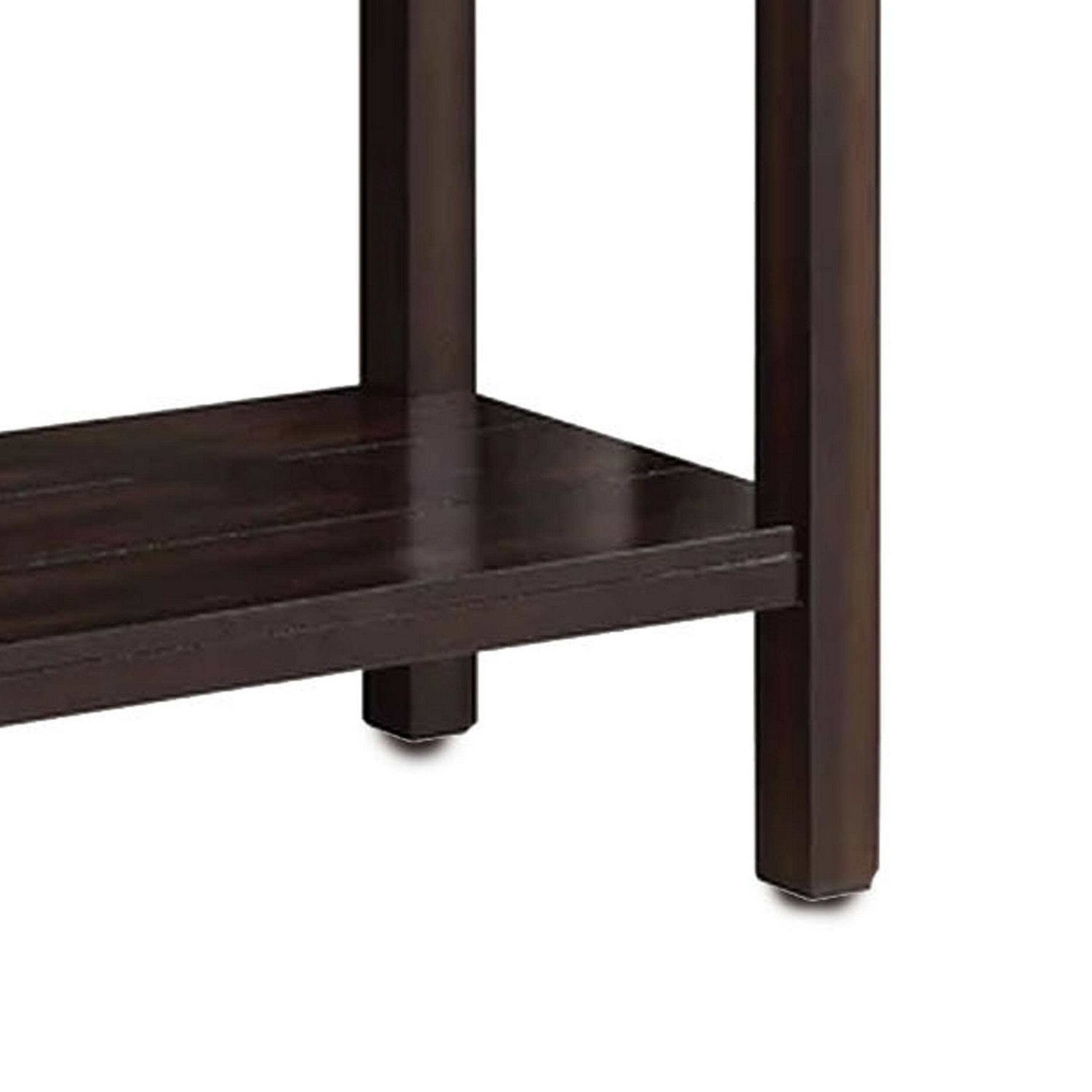 Alt View 3. Manhattan Lane - Cora 48 Inch Console Sofa Table, Faux Marble, Block Legs, Espresso Brown - Brown.