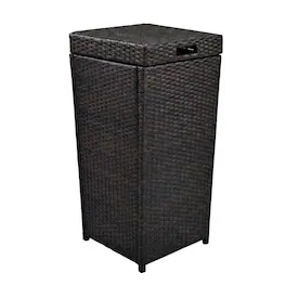 Crosley Furniture - Palm Harbor Wicker Outdoor Trash Can - Brown