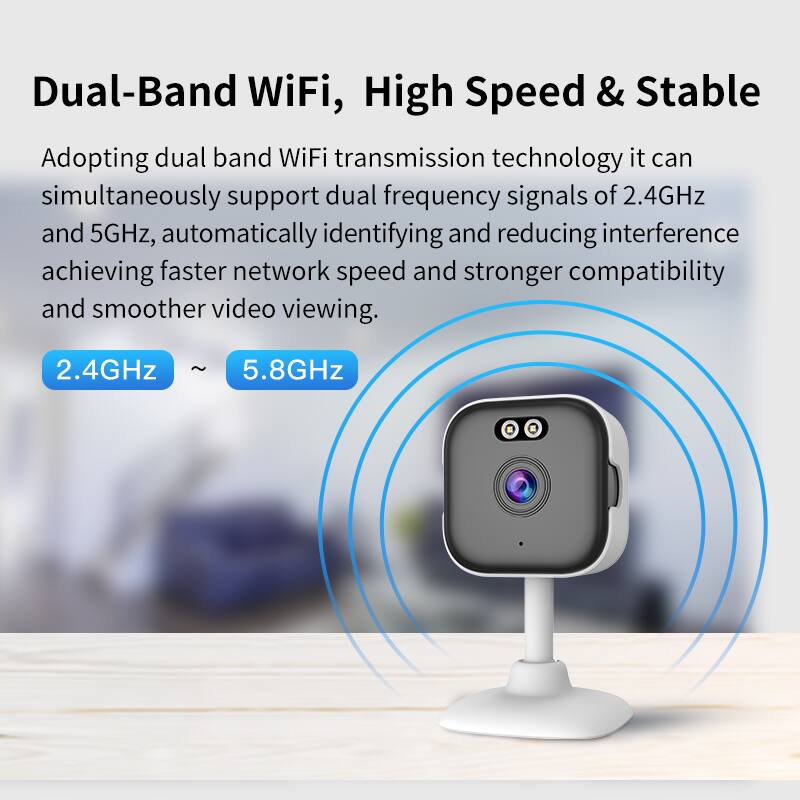 Dual-Band WiFi, High Speed & Stable

Adopting dual band WiFi transmission technology, it can simultaneously support dual frequency signals of 2.4GHz and 5GHz, automatically identifying and reducing interference, achieving faster network speed and stronger compatibility and smoother video viewing.

2.4GHz ~ 5.8GHz