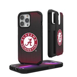 Keyscaper - NCAA - Alabama Crimson Tide Linen Logo iPhone Rugged Case - 15 Pro - Black