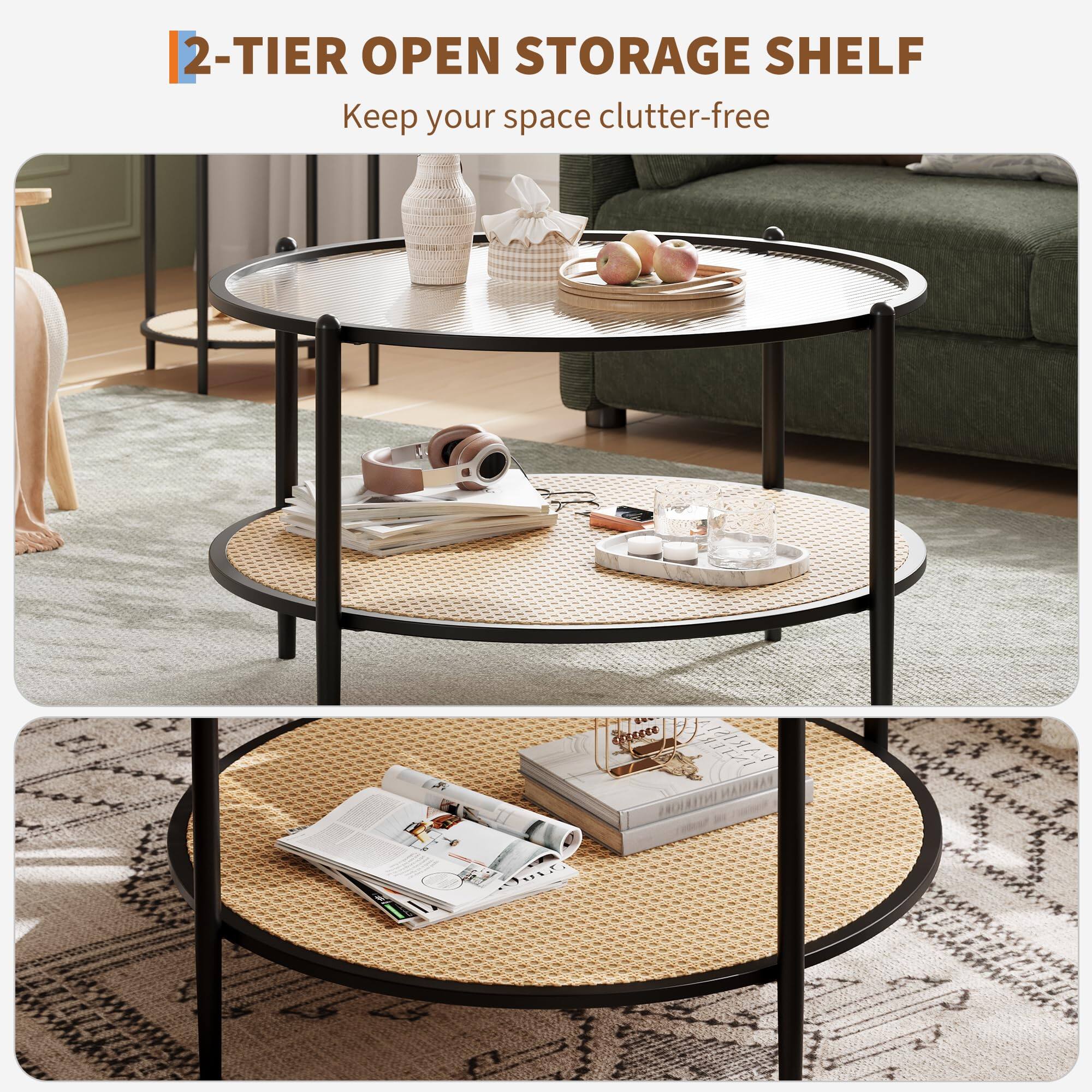 2-TIER OPEN STORAGE SHELF  
Keep your space clutter-free