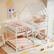 Alt View 5. Costway - Costway Twin Over Twin House Bunk Bed with Roof, Ladder & Full-length Guardrails for Kids - White.