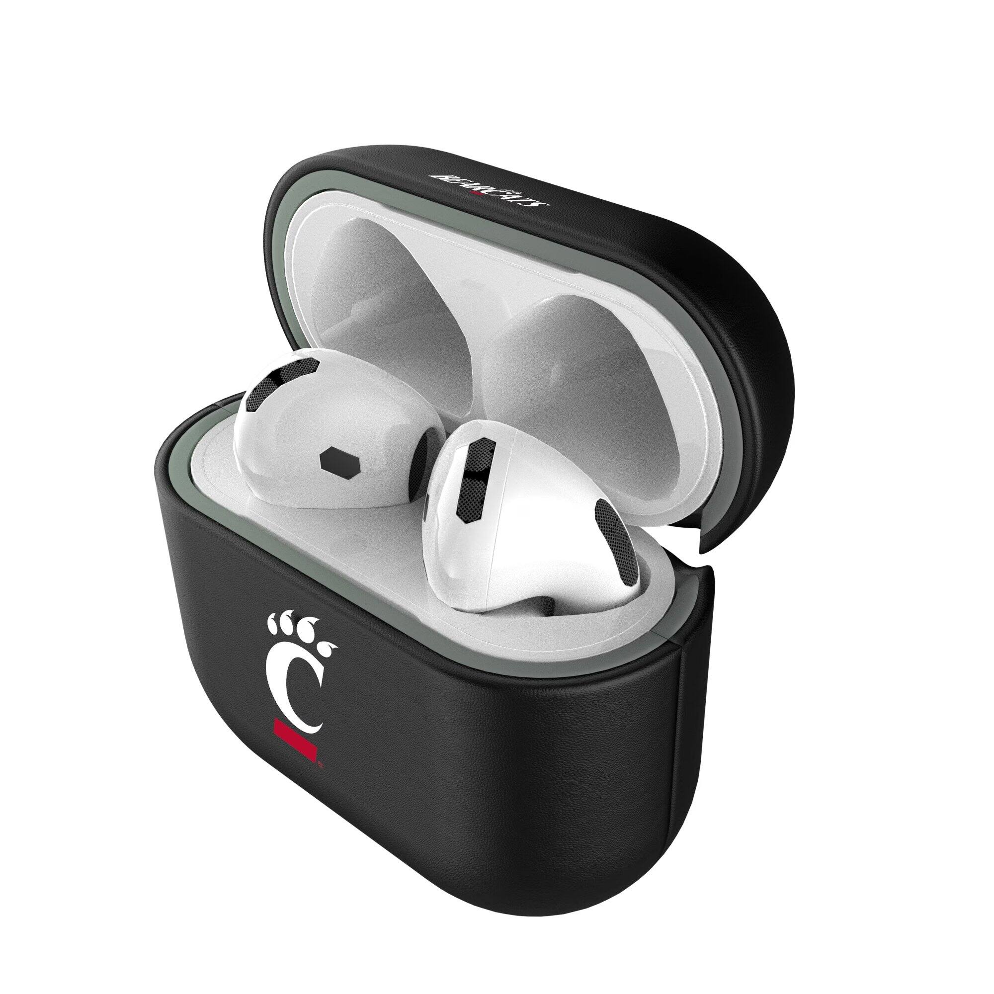 Alt View 3. Keyscaper - Cincinnati Bearcats Cincinnati Bearcats Insignia AirPods 4th Generation Case Cover - No Size - Black.