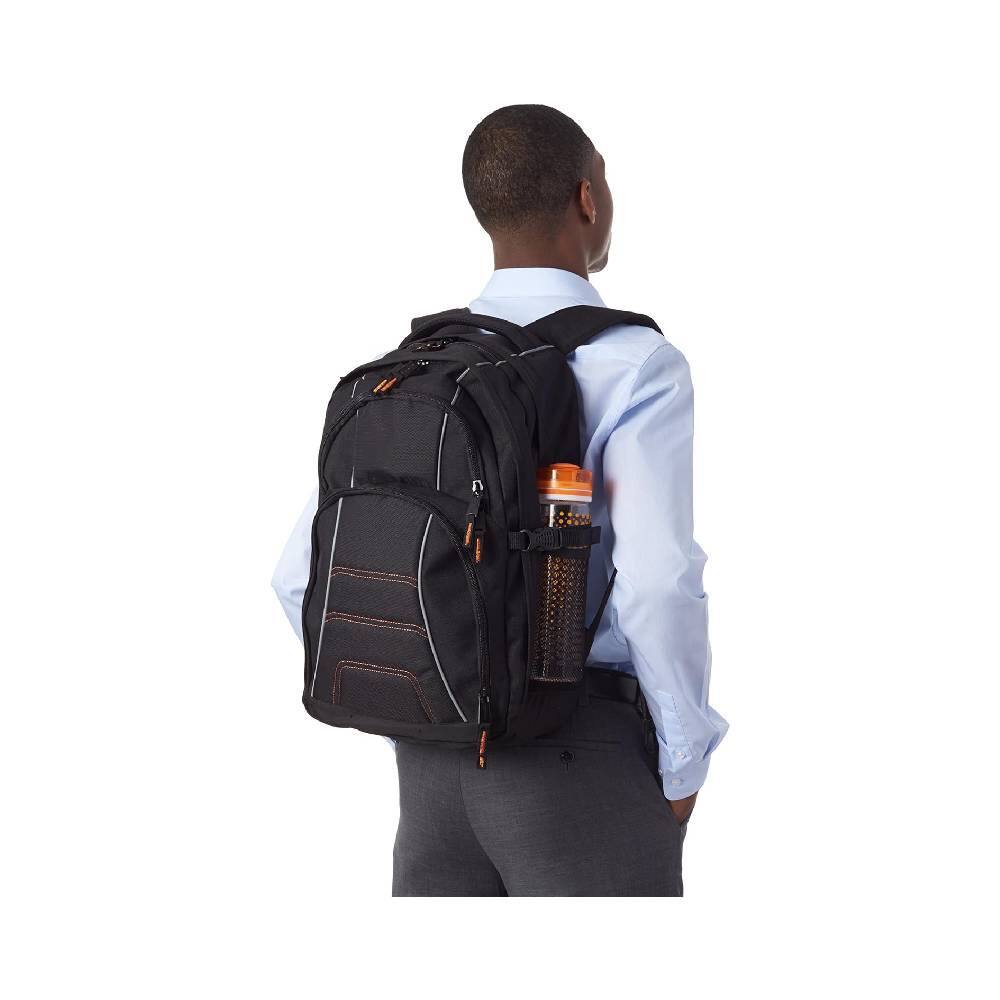 Alt View 2. Circus Cirle - Circus Cirle Black Laptop Backpack With Padded Sleeve - Black.