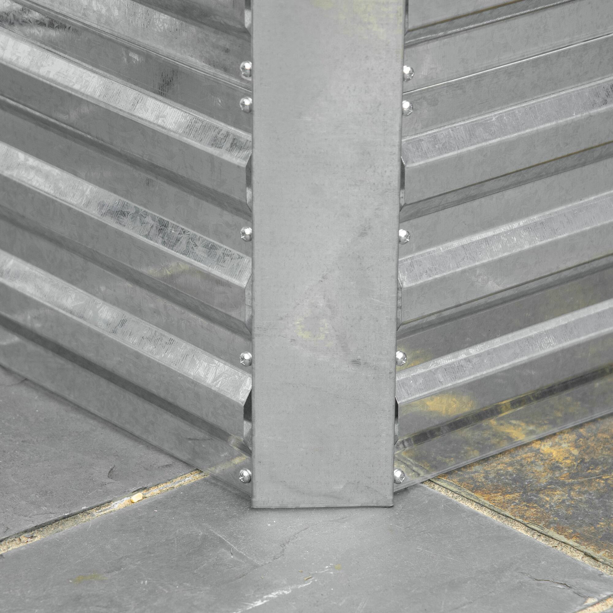 Alt View 7. Outsunny - Raised Garden Bed, Steel Outdoor Planters with Reinforced Rods - Silver.