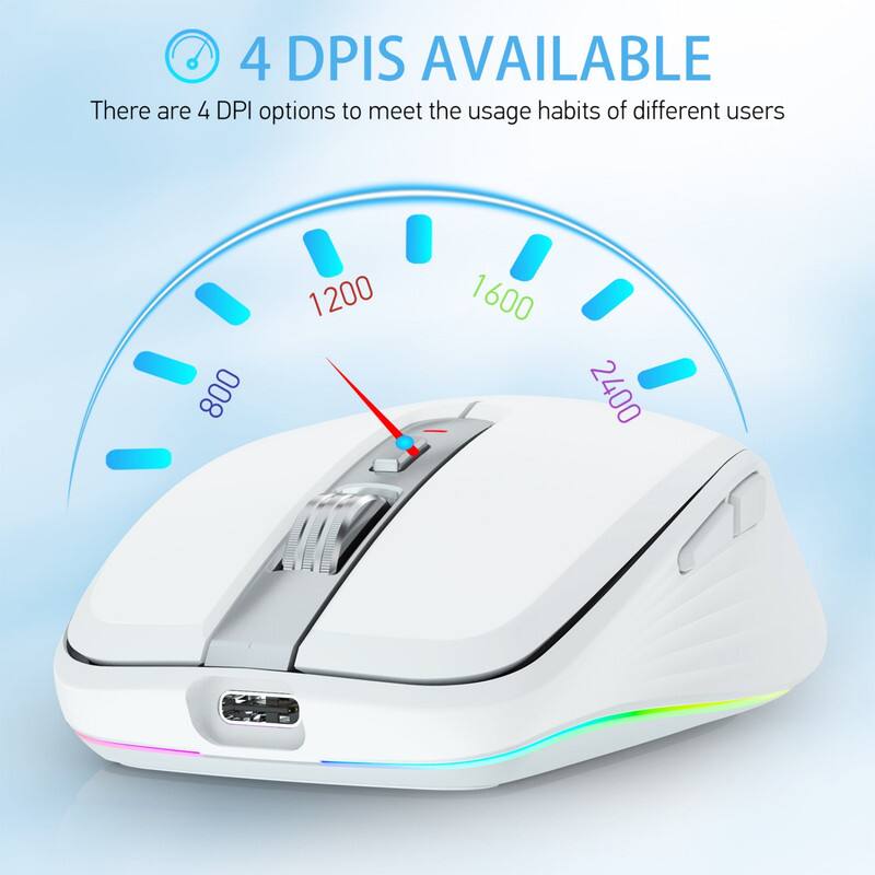 4 DPIS AVAILABLE  
There are 4 DPI options to meet the usage habits of different users  
800 1200 1600 2400