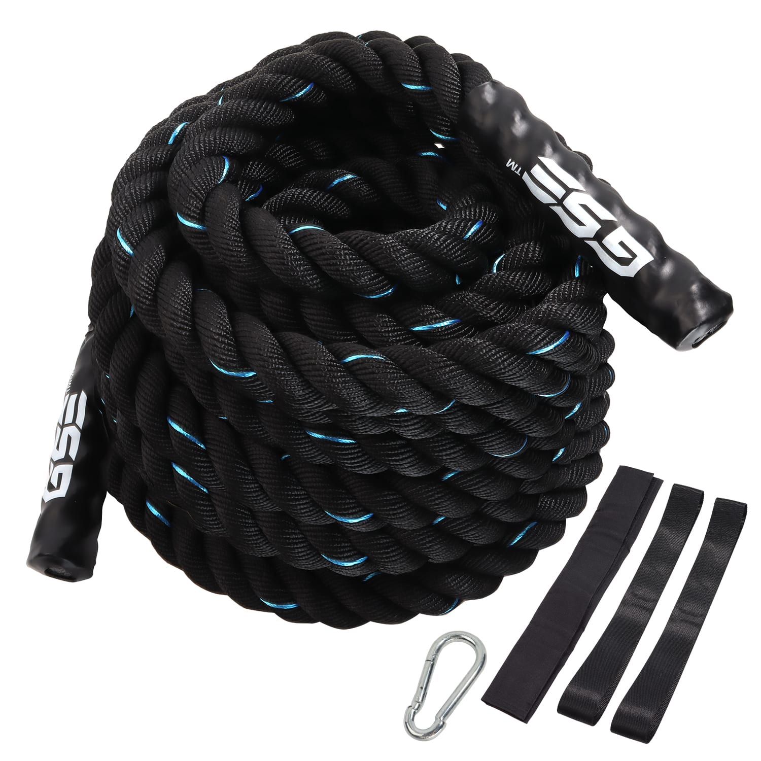 GSE Games & Sports Expert - 2" Diameter Battle Rope, Workout Battle Ropes for Home Gym & Outdoor (40FT) - Blue