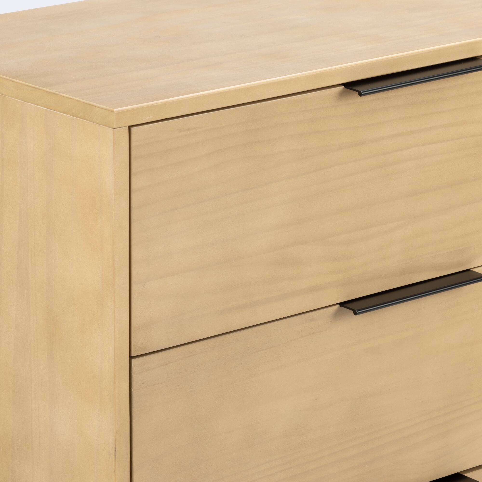 Alt View 7. Plank+Beam - Haven 6 Drawer Dresser with Black Handle, Blonde - Blonde.