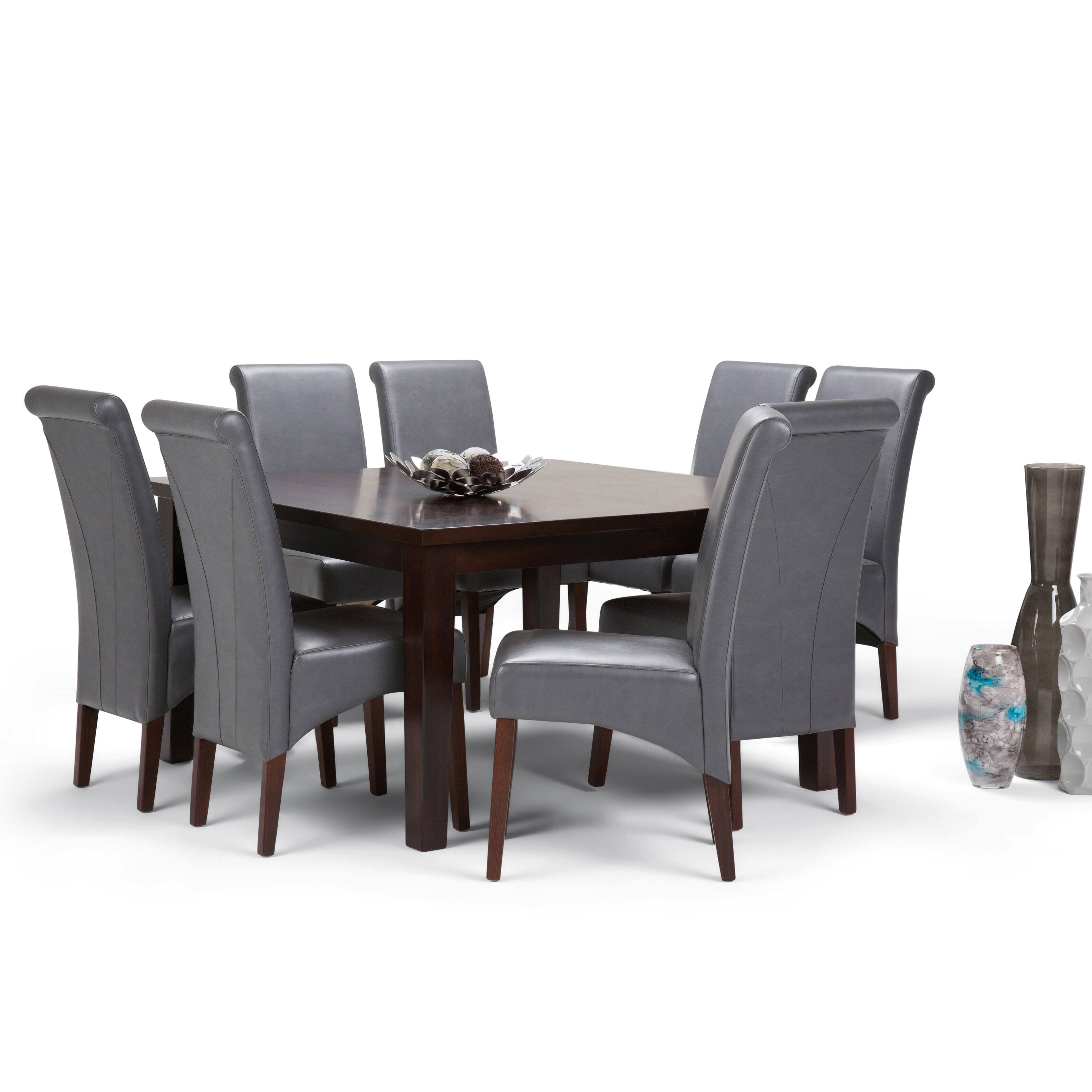 Angle. Simpli Home - Avalon / Eastwood 9-Piece Dining Set - Stone Grey.