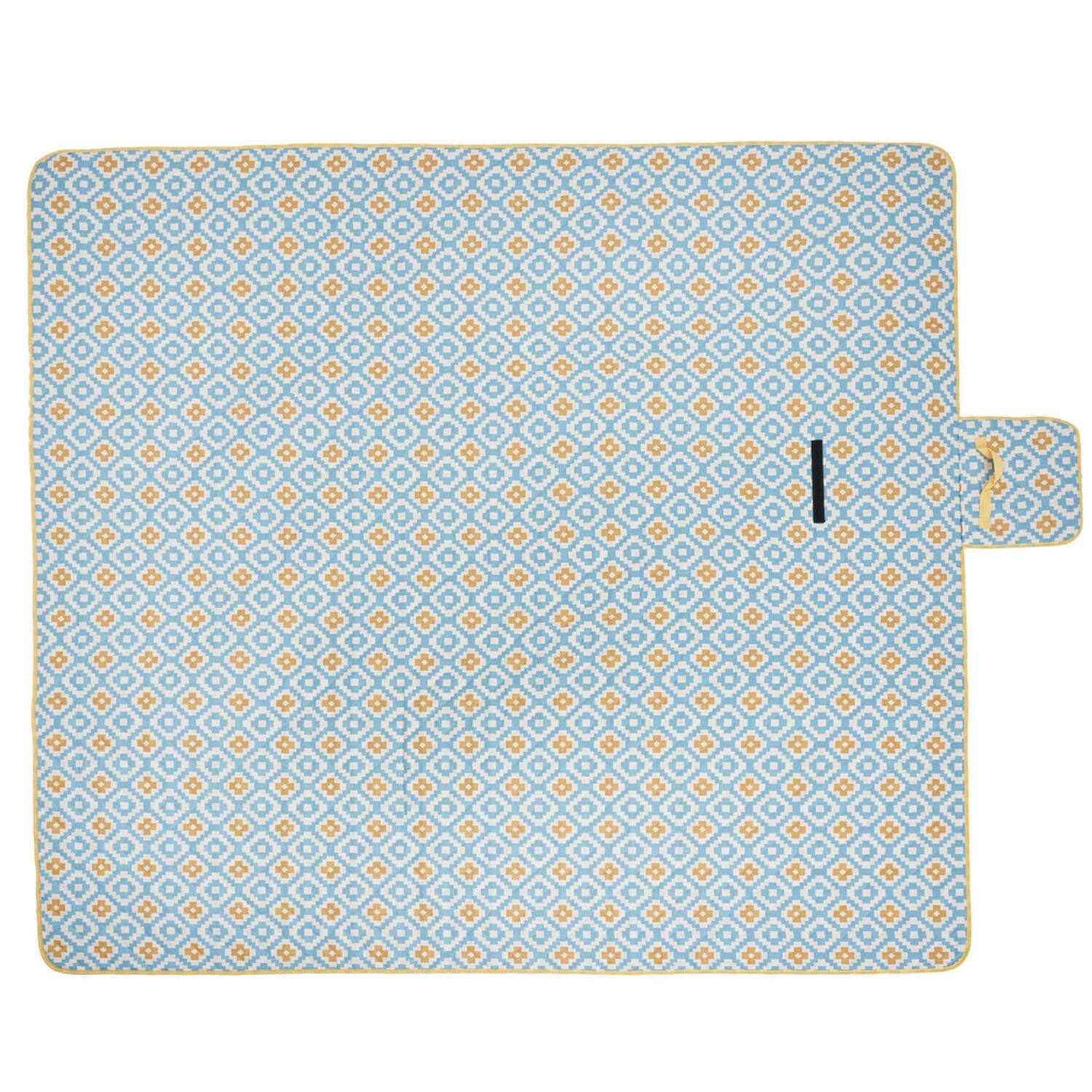 Back. Adivo - Waterproof Outdoor Picnic Blanket - Ultrasonic Bonded Polyester, Camo Print - 200*200CM - Yellow.