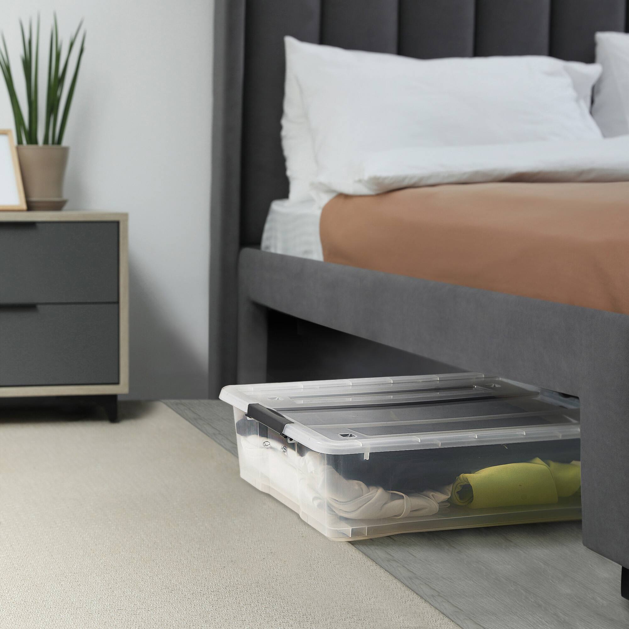 Alt View 1. Sorbus - Sorbus 40 Qt 1-Piece Plastic Storage Bins with Lids for Under Bed Storage, Stackable Storage Containers, Large - Clear.