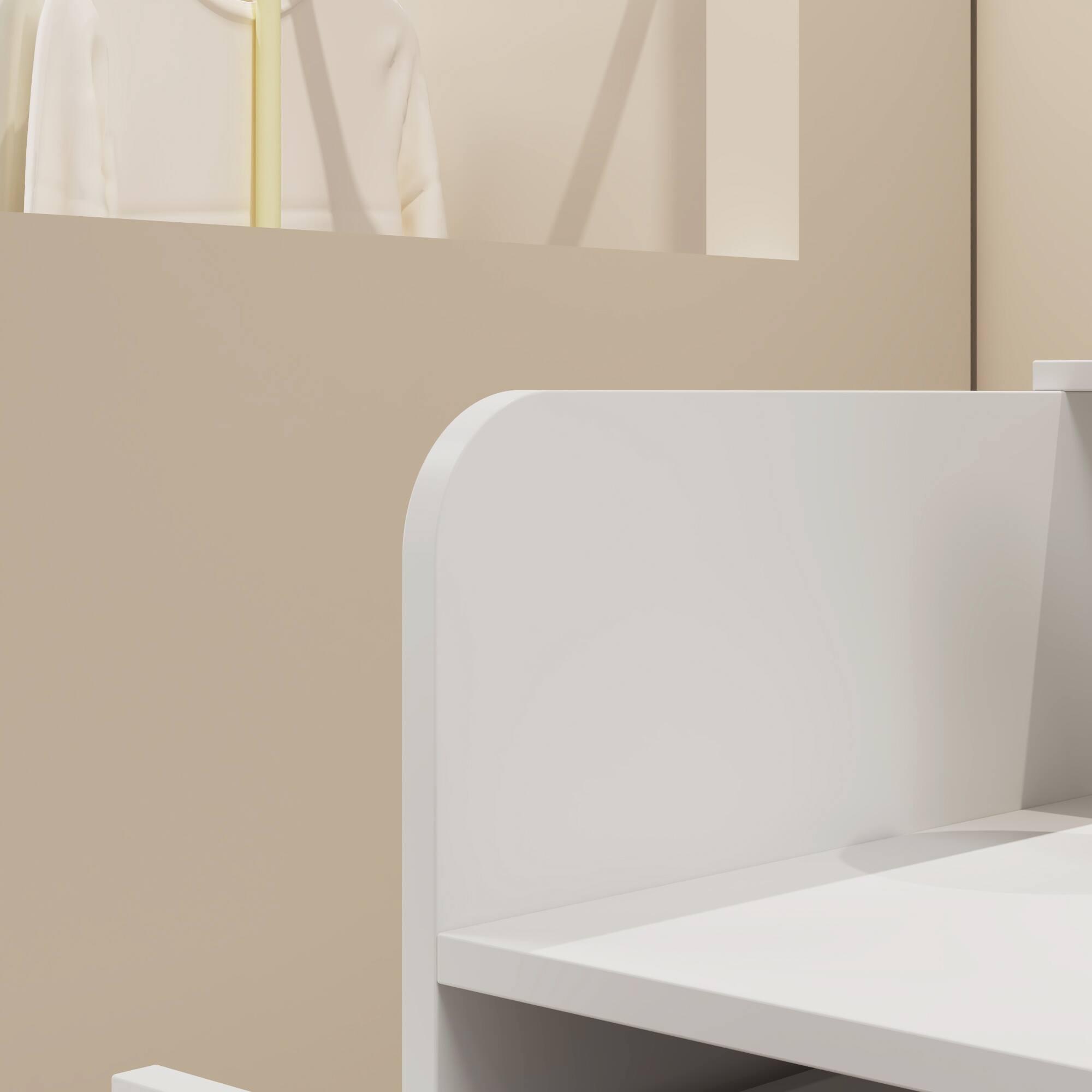 Alt View 10. Famapy - Pegboard Reception Desk with Lockable Drawers – 47" White Front Desk for Office, Retail, Studio Storage - White.