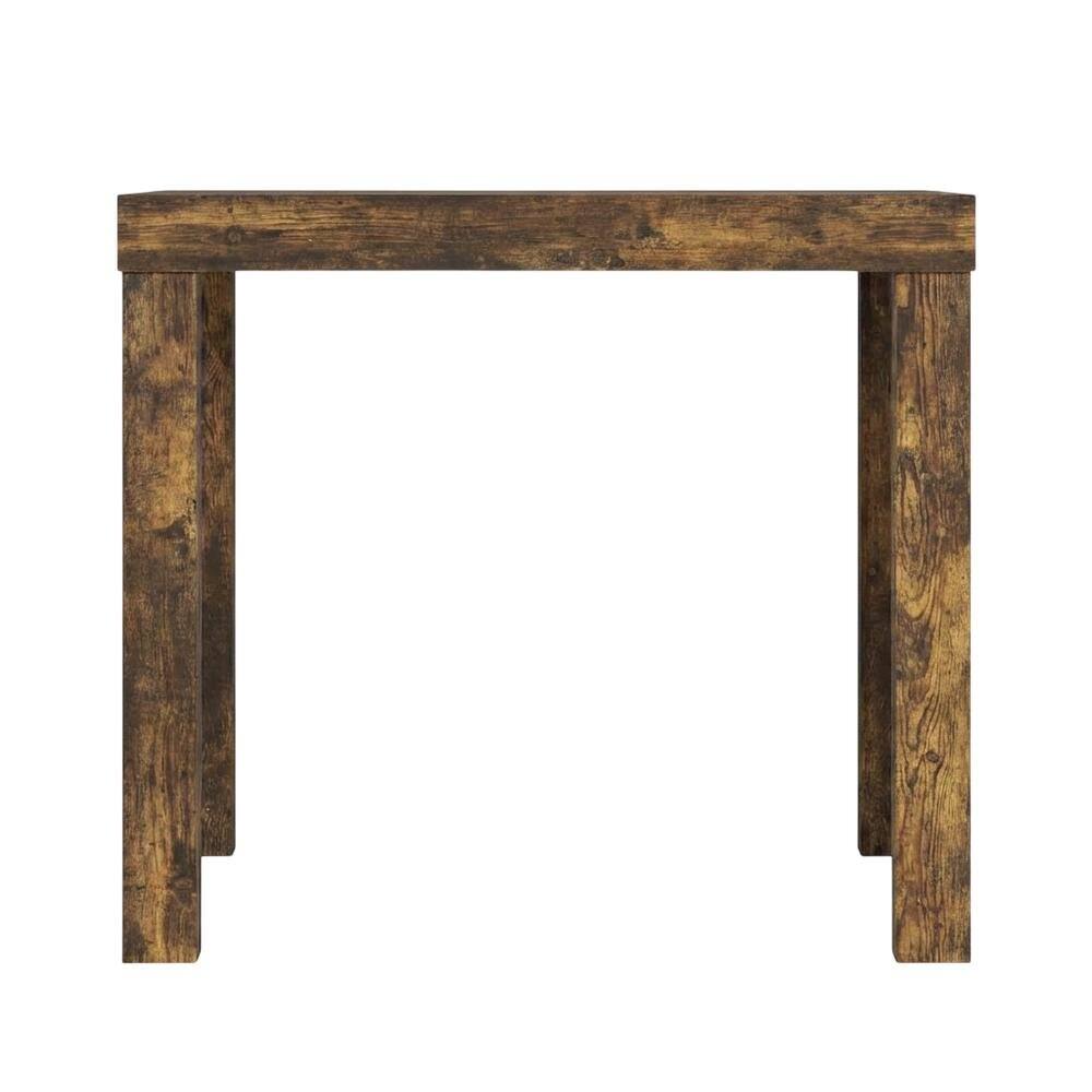 Back. FurniFact - Amber Pine Finish Square End Table with Modern Minimalist Design - Amber Pine.