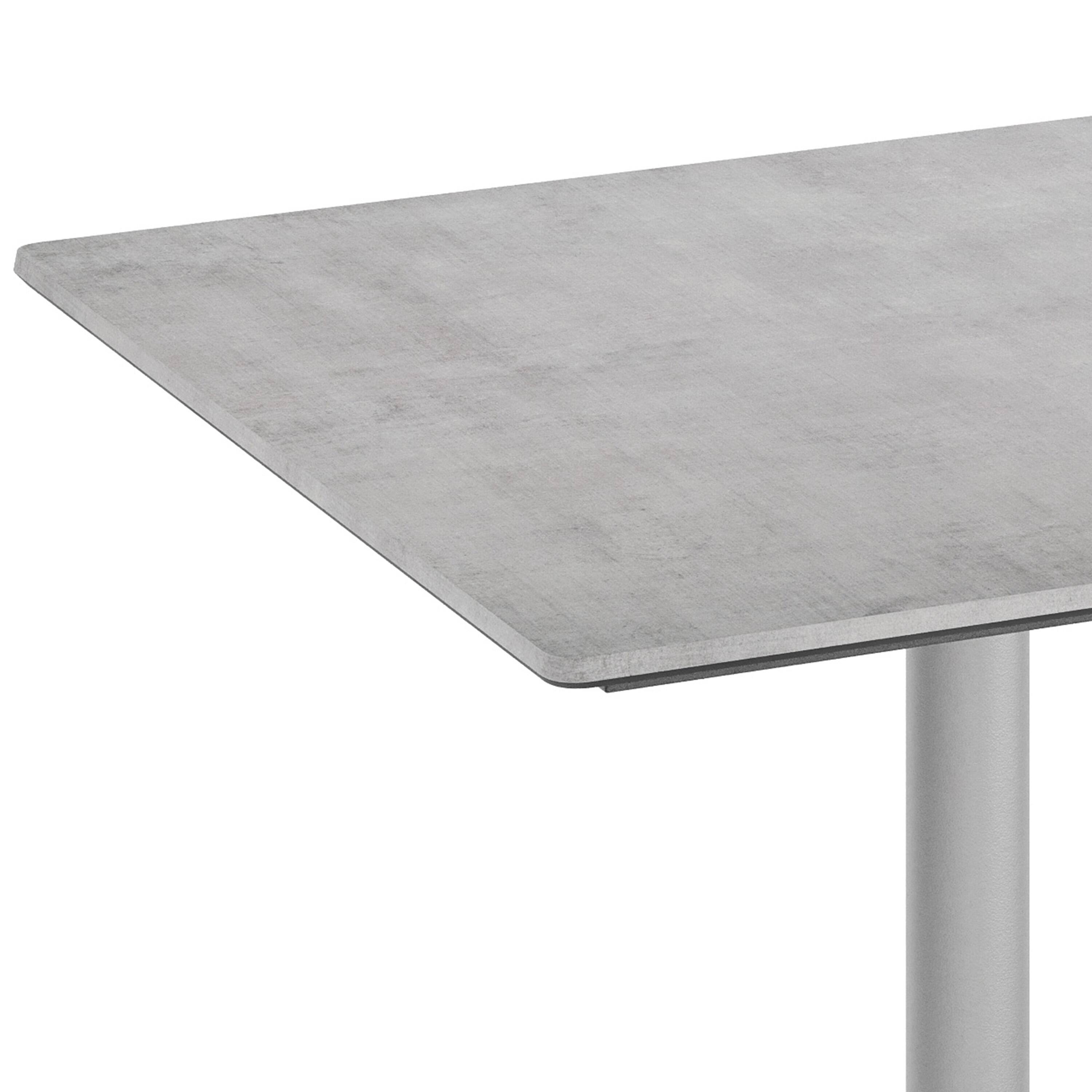 Alt View 9. Emma + Oliver - PureShield Indoor Outdoor Tabletop with Seam-Free Surface Innovation and Cast Iron Bistro Table Base - Gray Faux Concrete/Silver Base.