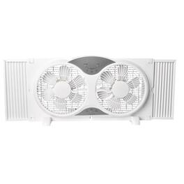 Perfect Aire - 9 in. H 3 speed Electronically Reversible Twin Window Fan Remote Control